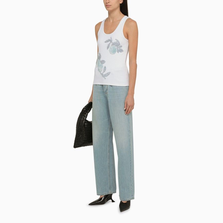 Bottega Veneta o1d2blof0824 Tank Top in White Size S / US 4 / IT 40 - 2 Thumbnail