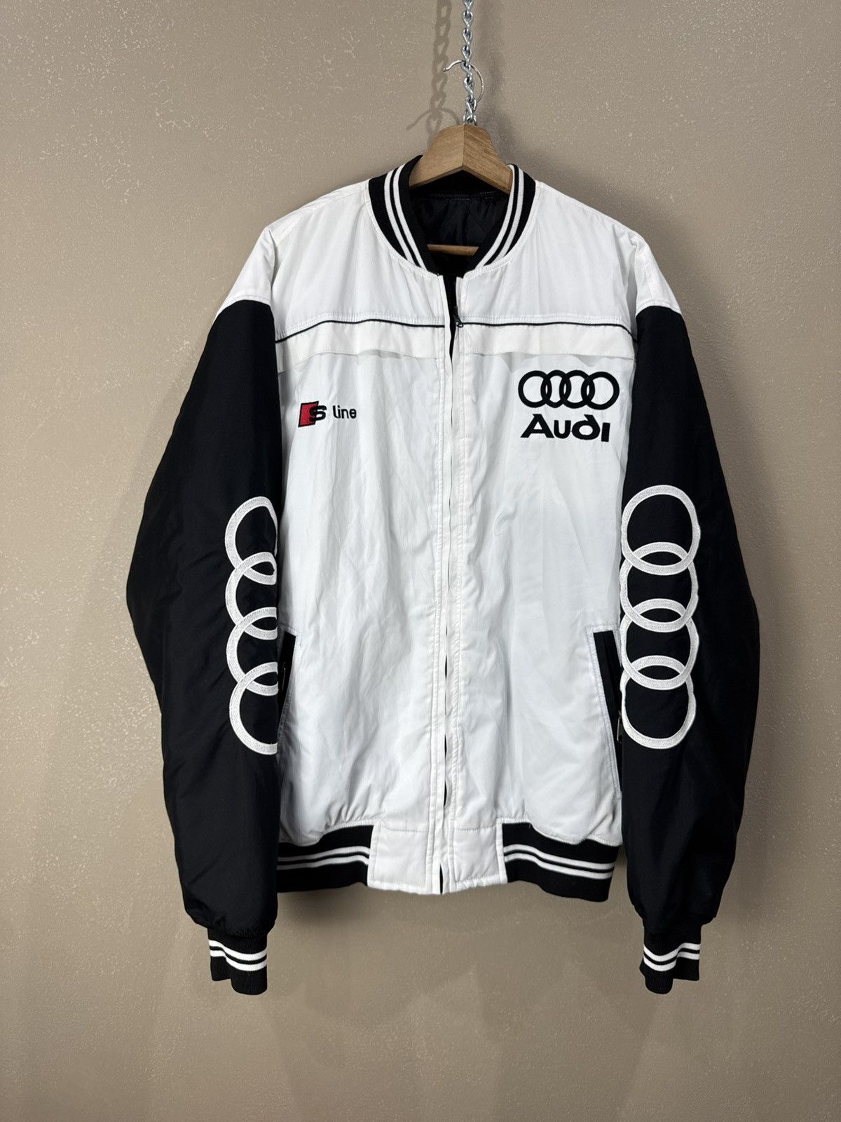 Audi White Audi Racing Moto vintage bomber Jacket Size US XXL / EU 58 / 5 - 1 Thumbnail