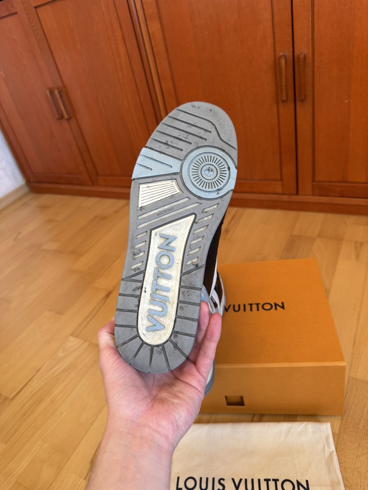 Louis Vuitton Louis Vuitton LV Trainer Velcro Strap Black Blue Grey Size US 9.5 / EU 42-43 - 9 Thumbnail