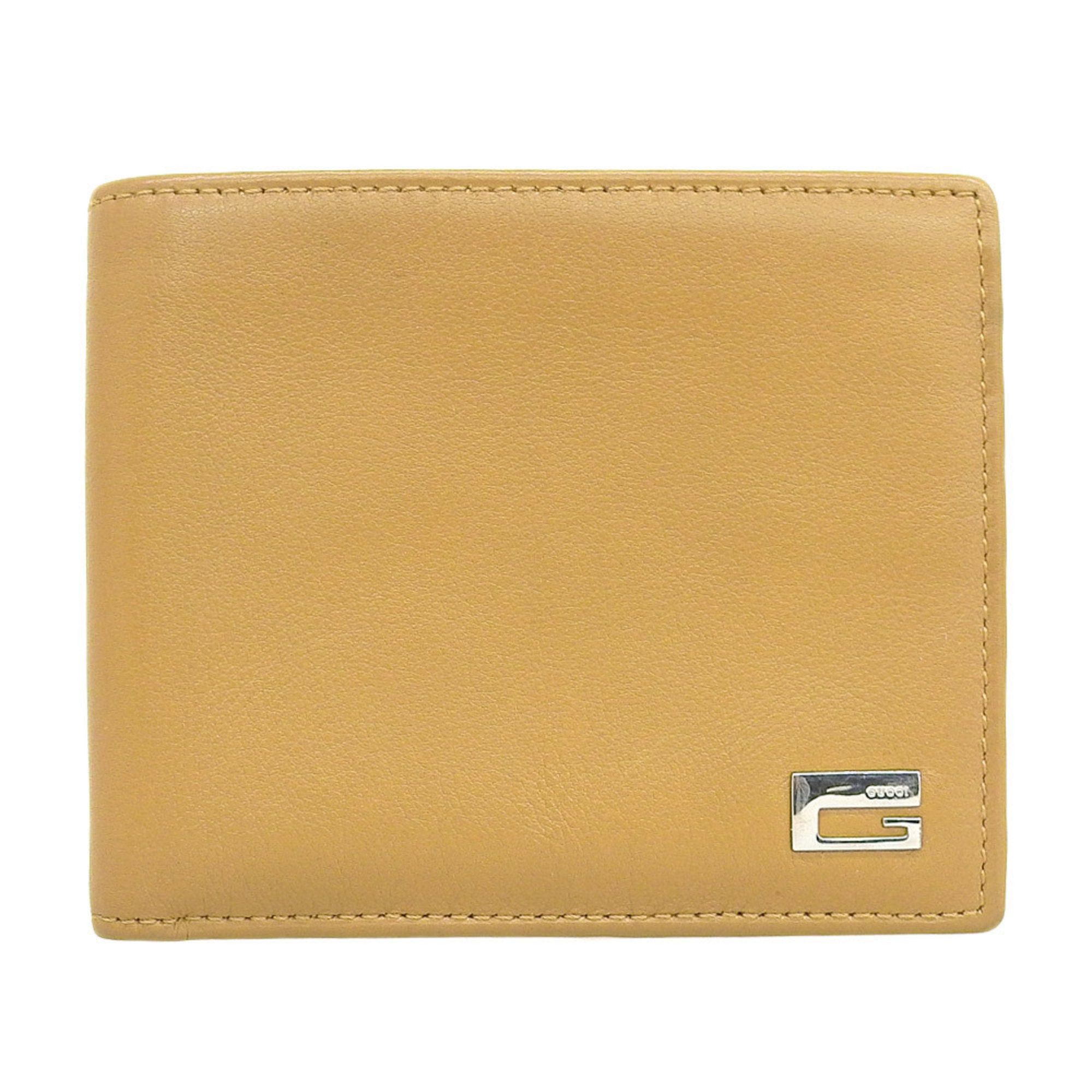 image of Gucci Folio Wallet G Logo Leather Brown 034 4463 0836 in Black, Women's