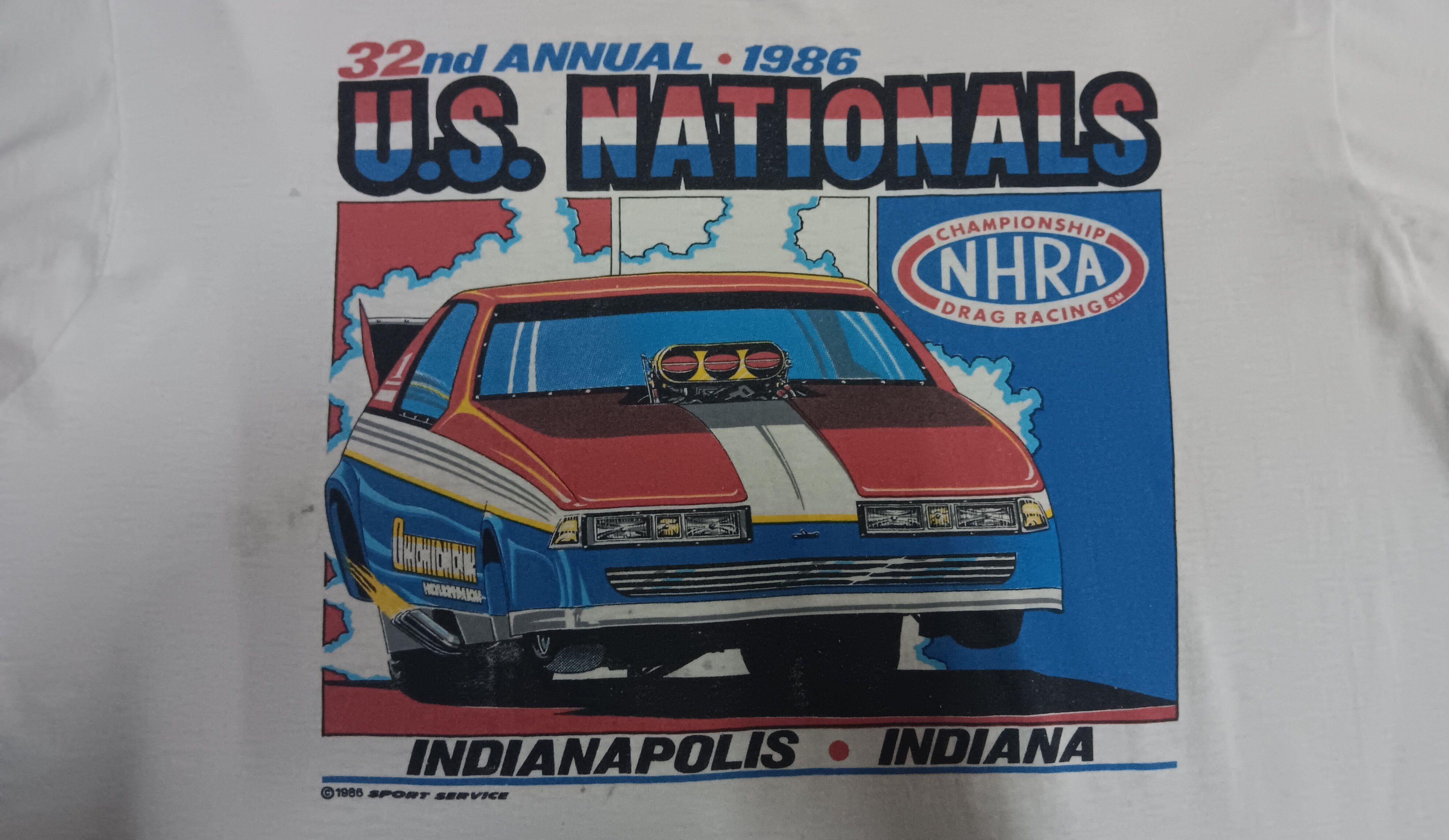 Other Vintage | ©️1986 US Nationals Drag Racing Size US XL / EU 56 / 4 - 5 Thumbnail