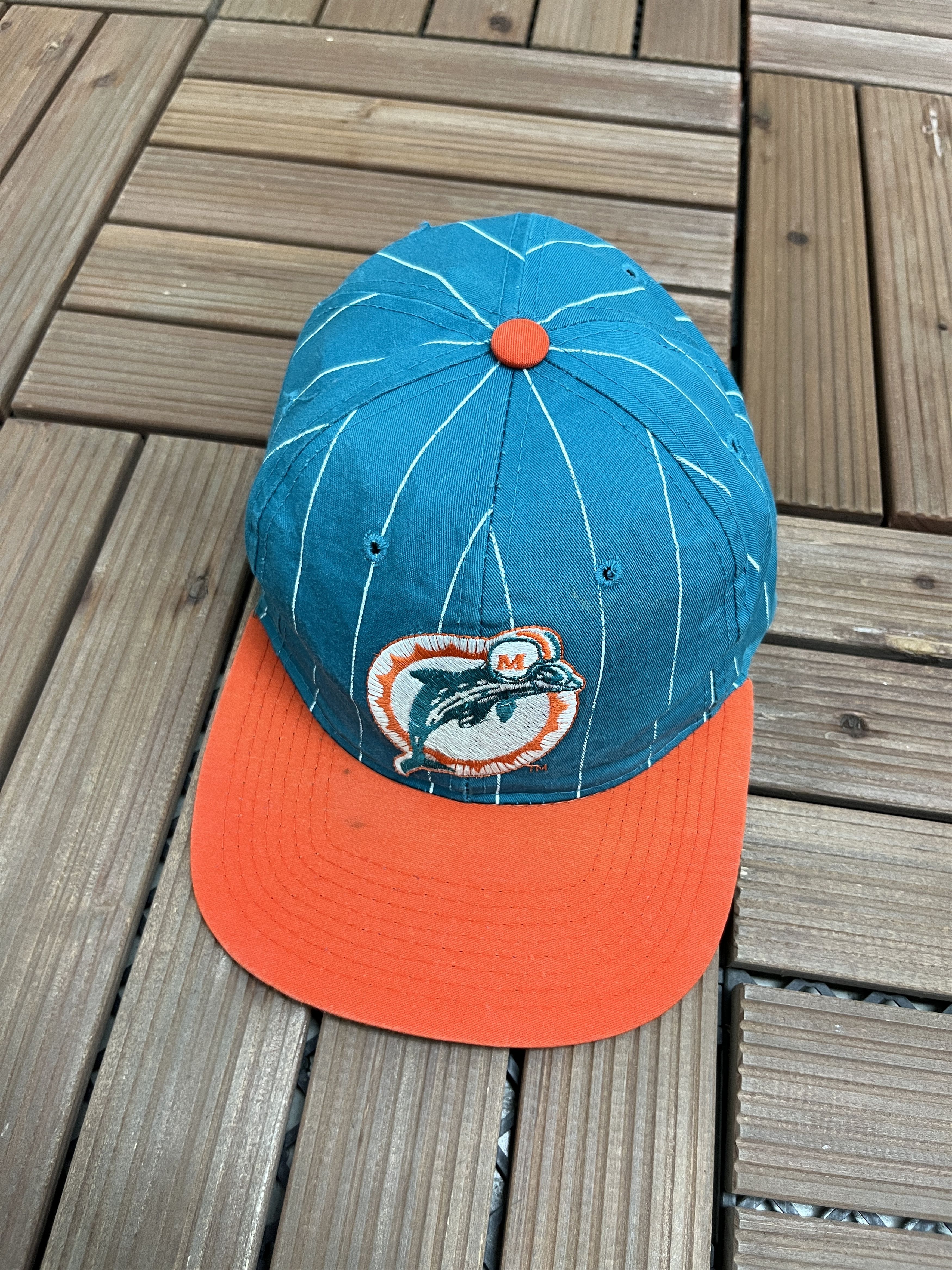 Miami Dolphins Vintage 90s Starter Pinstripe Snapback Hat 