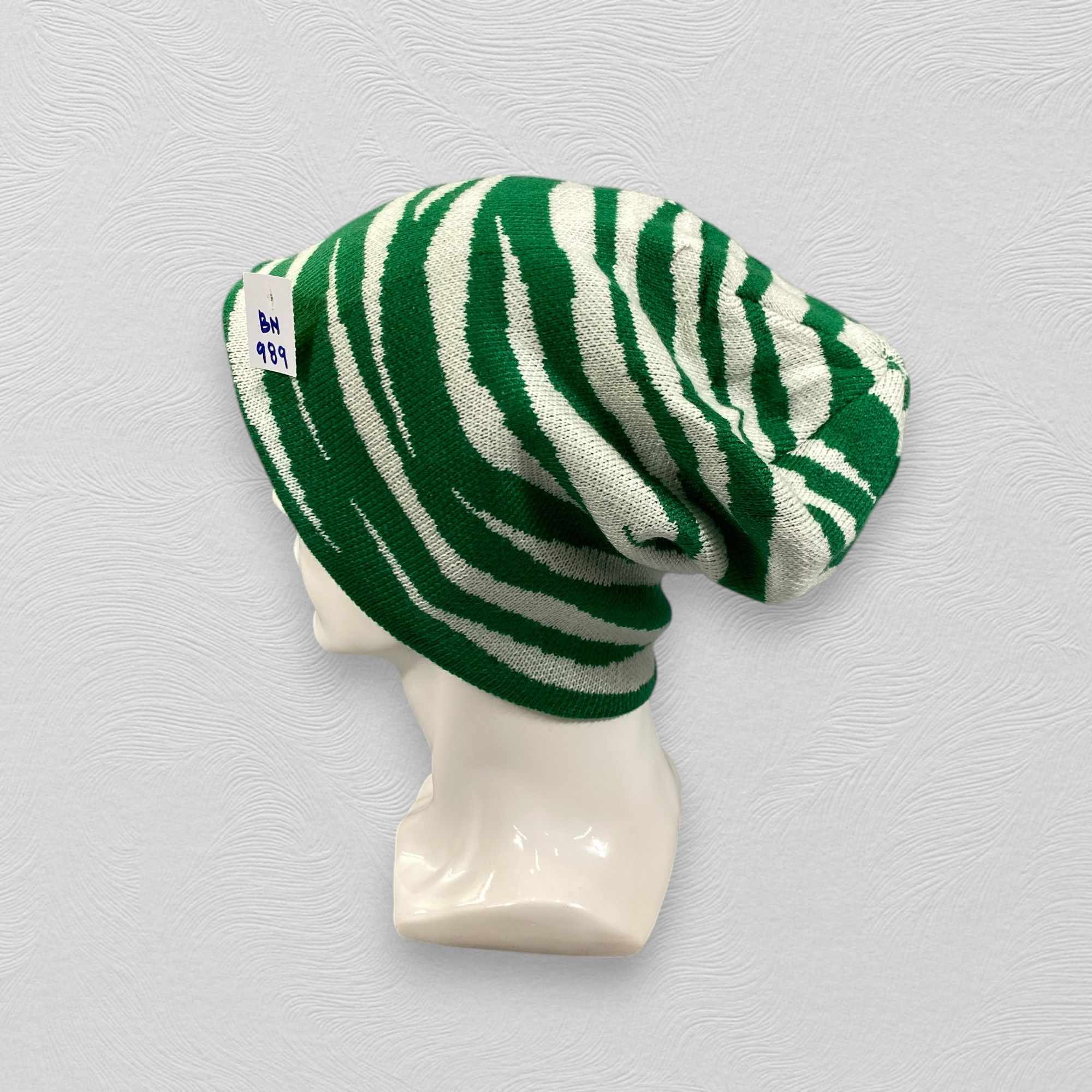 Japanese Brand Vintage Striped Slouchy Beanie Hats -BN989 Size ONE SIZE - 2 Thumbnail