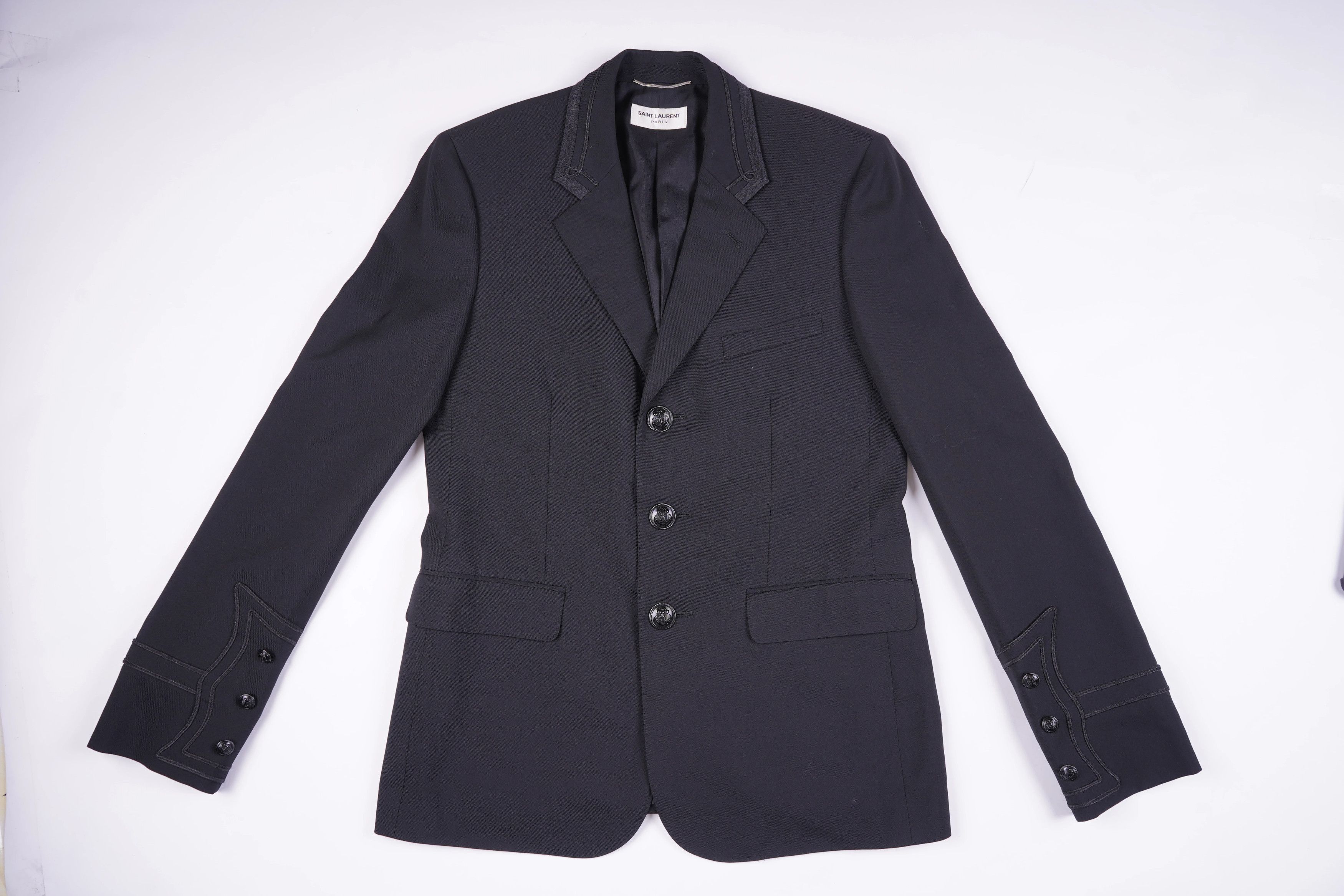 Saint Laurent Paris Saint Laurent Black Three-Button Blazer Size US M / EU 48-50 / 2 - 1 Thumbnail