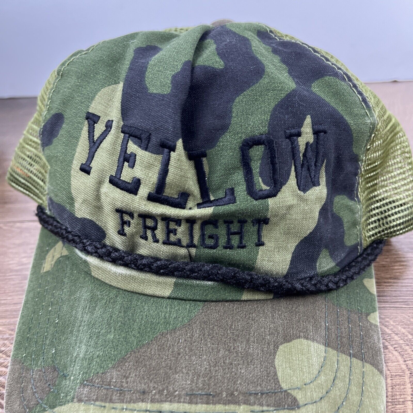 Other Yellow Freight Snapback Hat Camo Green Hat Adjustable Green Size ONE SIZE - 7 Thumbnail