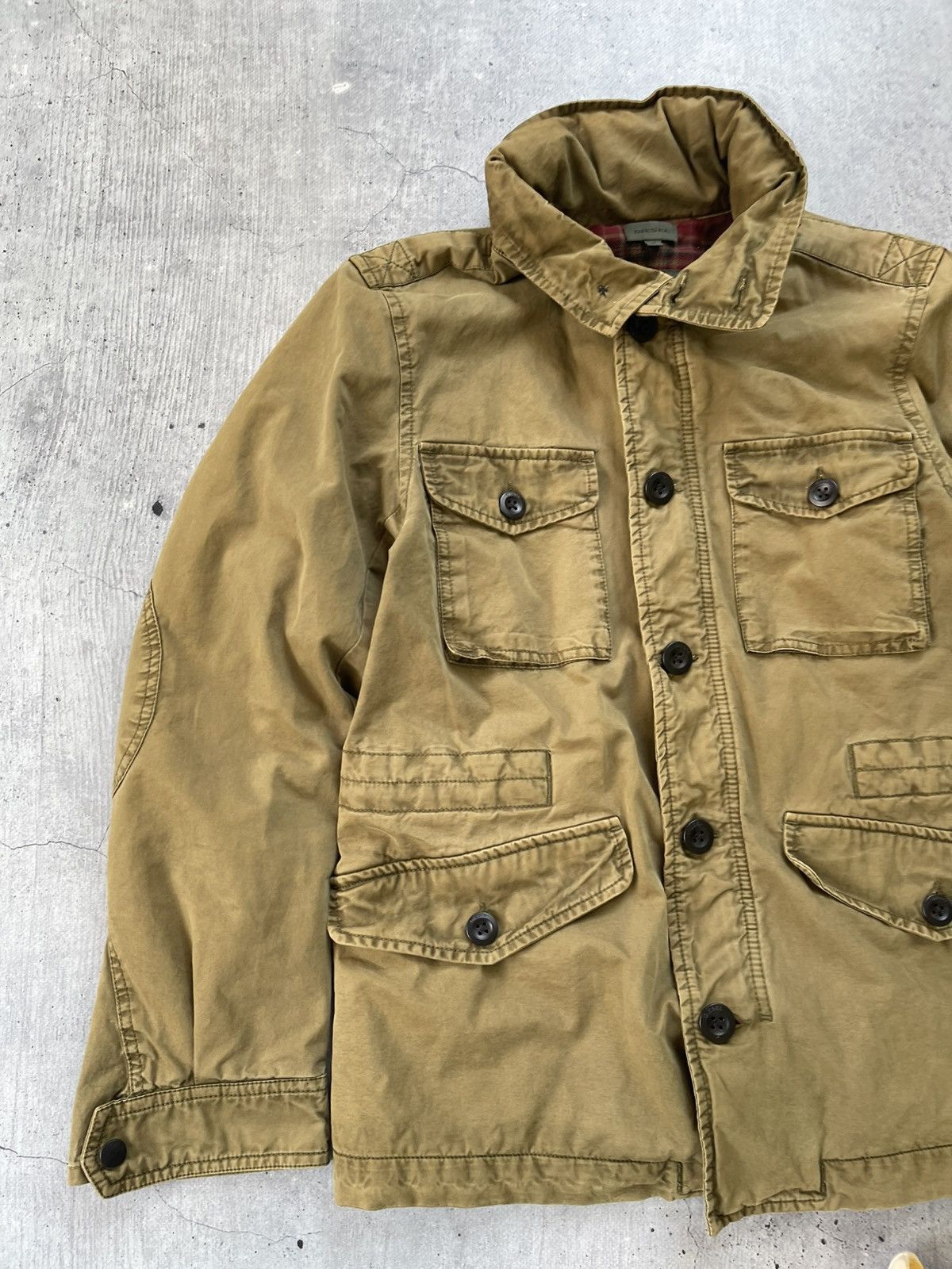 Other Y2K Vintage Diesel Multi-pocket Khaki Faded Jacket Size US S / EU 44-46 / 1 - 12 Thumbnail