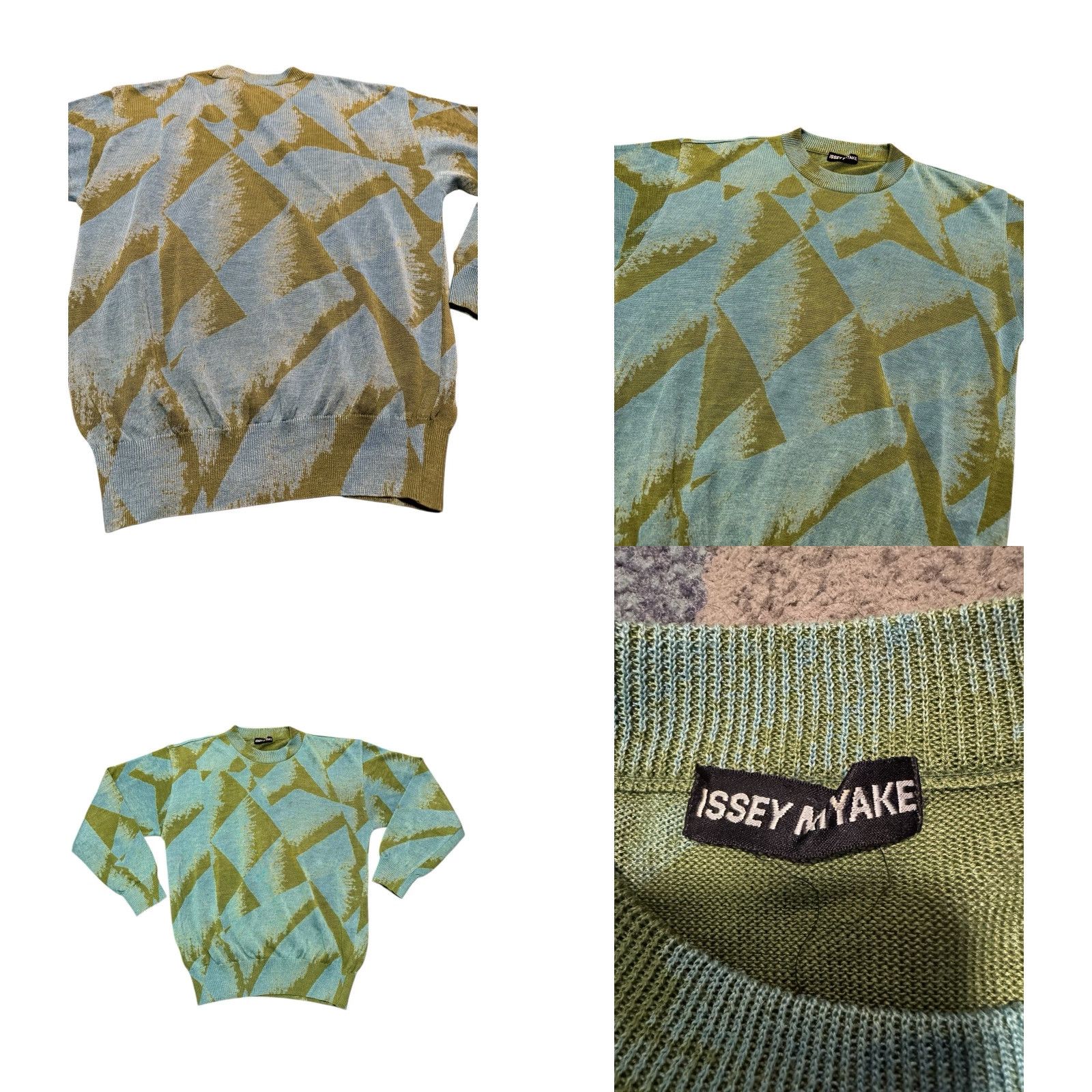 Issey Miyake VINTAGE Issey Miyake Men Abstract Intarsia Linen Sweater ME21KN036 Archival Size US M / EU 48-50 / 2 - 9 Thumbnail