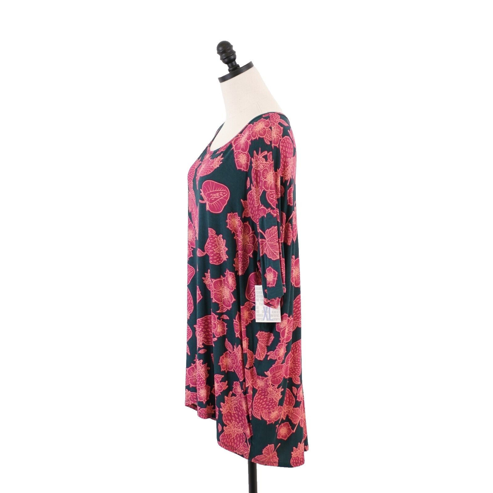 Designer NEW LuLaRoe Irma XL Pink Green Floral Tunic Boat Neck Top Sh Size XL / US 12-14 / IT 48-50 - 5 Thumbnail
