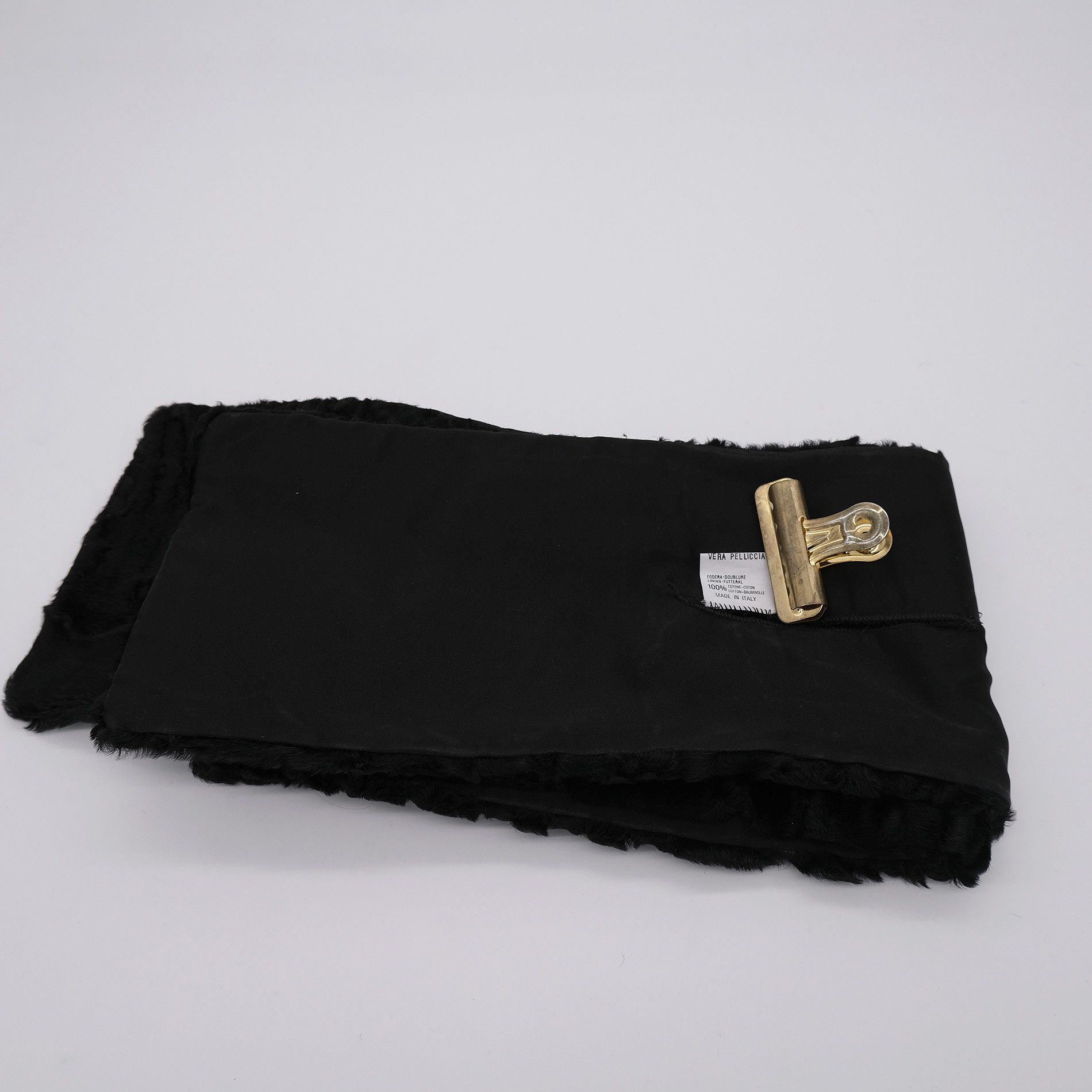 Handmade Black swakara fur scarf, karakul sheep material Size ONE SIZE - 3 Thumbnail