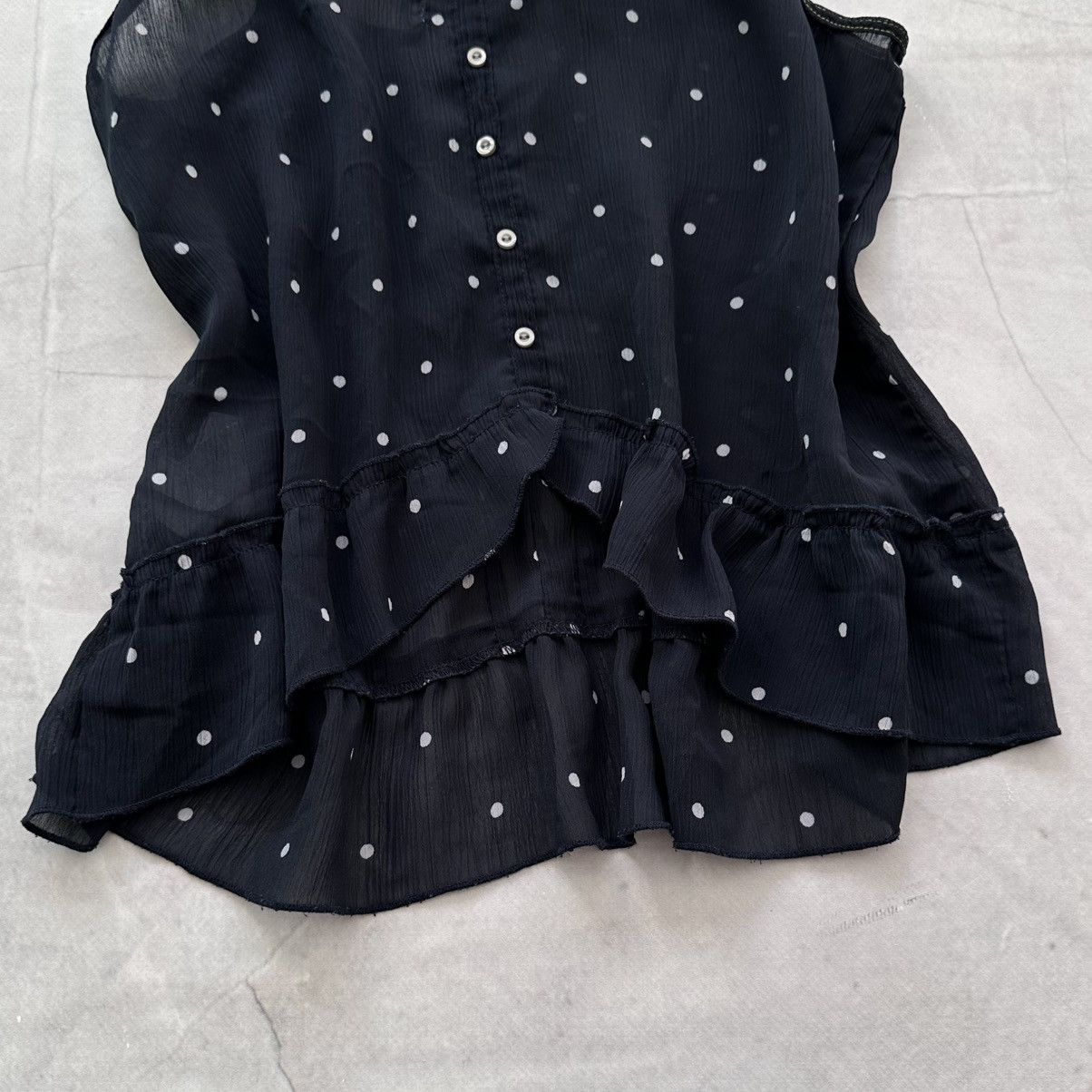 Abercrombie & Fitch Hollister Cute Dot Babydoll Top Blouse Mesh Cop Copine Vibe Size XS / US 0-2 / IT 36-38 - 12 Thumbnail