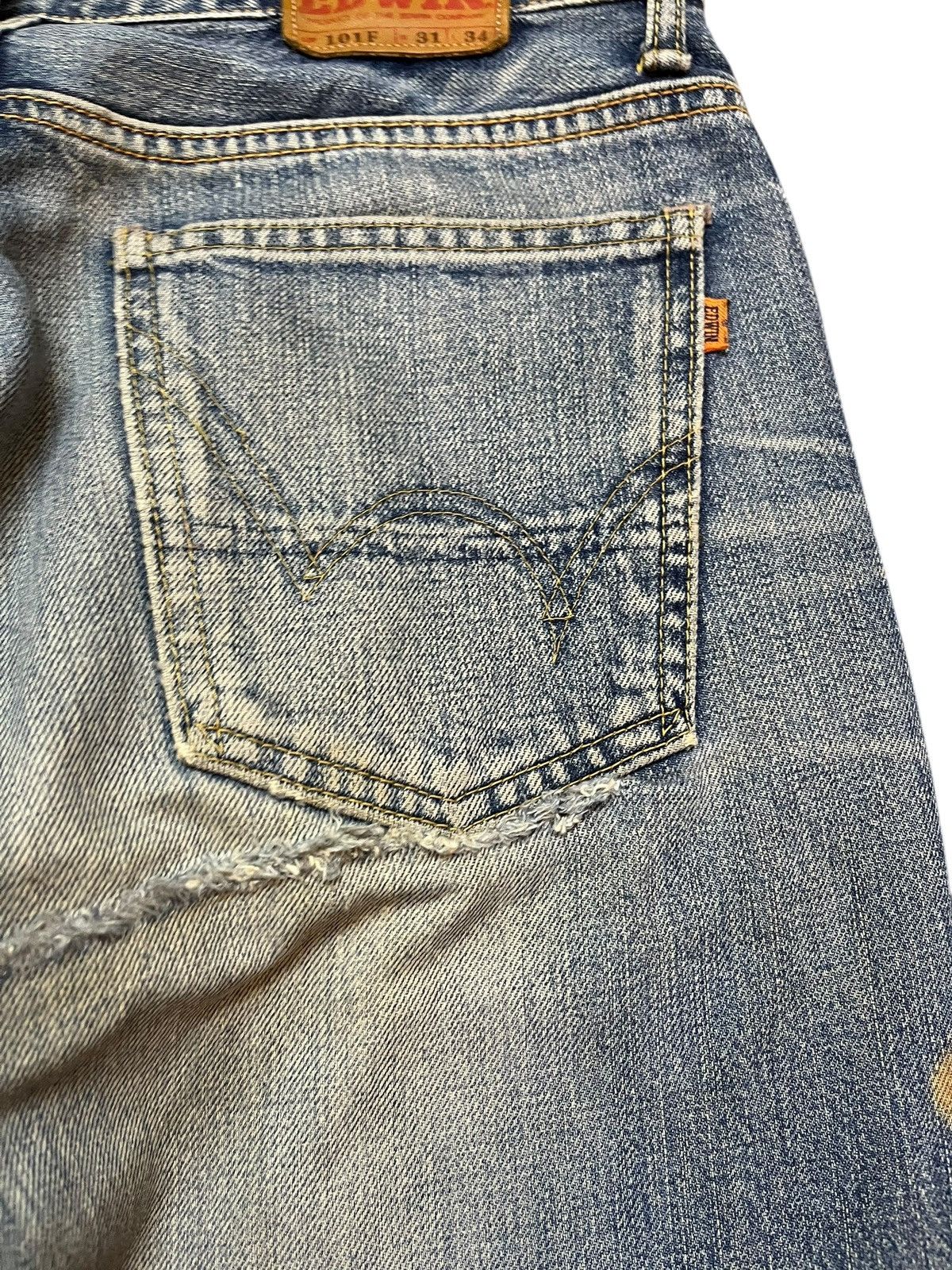 Edwin Vintage Edwin 101F Flare Faded Distressed Denim Size US 30 / EU 46 - 9 Thumbnail