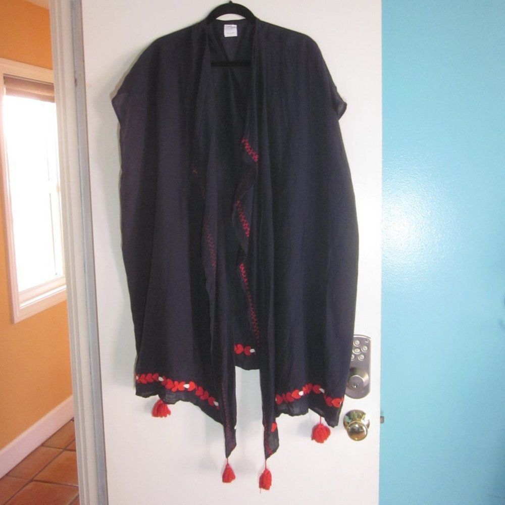 J.Crew J.Crew Navy Cotton Swim Cover Up OS Size ONE SIZE - 6 Thumbnail