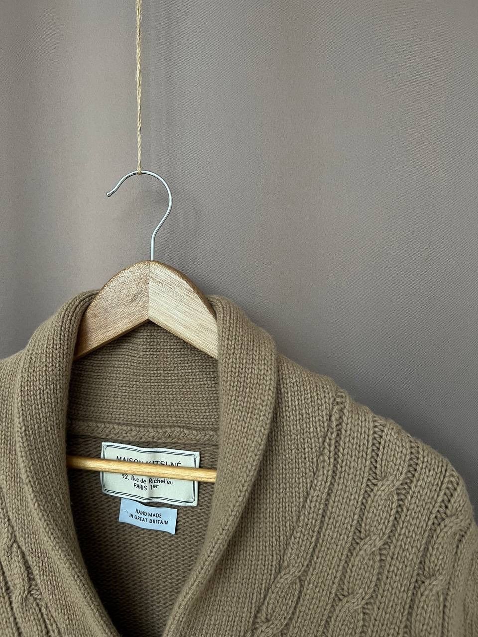 Maison Kitsune Maison Kitsune Cable Knit Wool Cardigan Size M Made in GB Size US M / EU 48-50 / 2 - 6 Thumbnail
