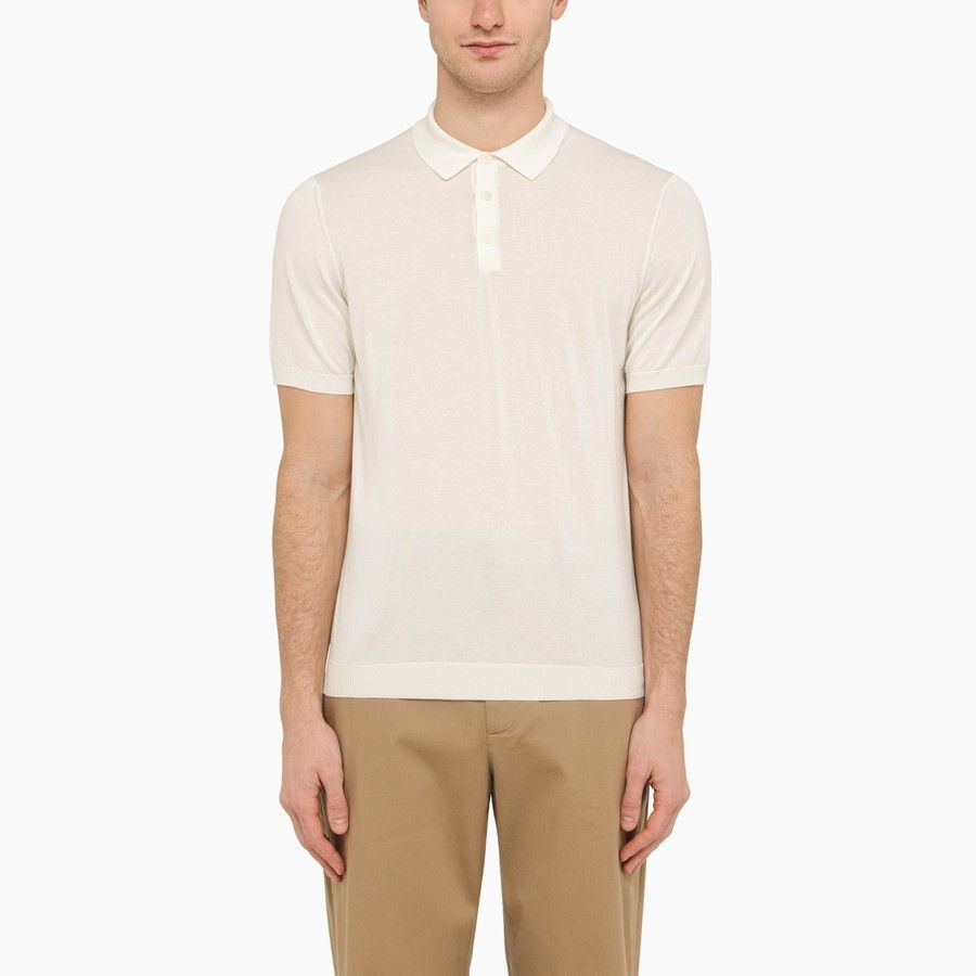 image of Drumohr O1D2Blof0324 Polo Shirt In White, Men's (Size Medium)