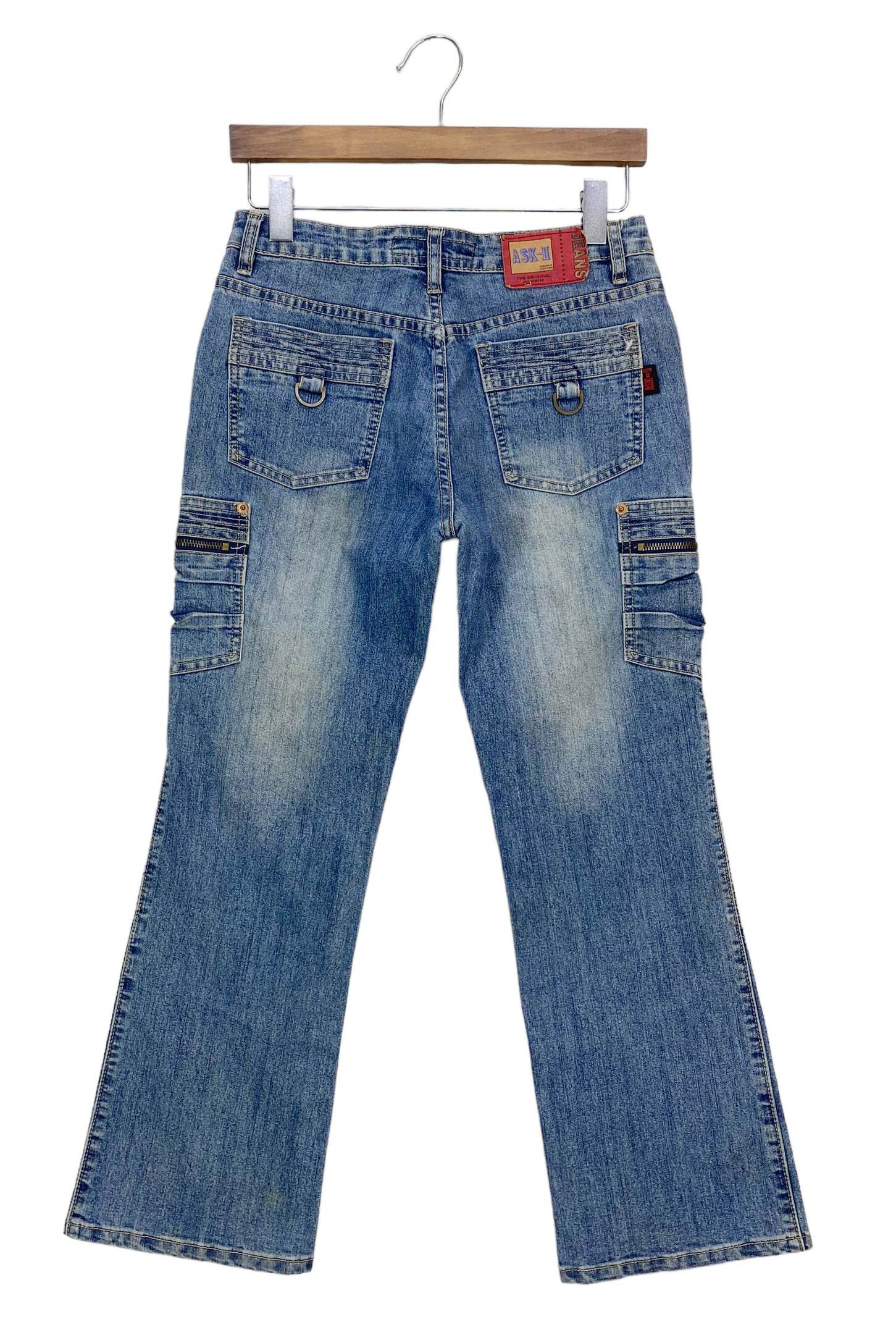 Japanese Brand ASK II Hip Hop Skateboard Jeans Cargo Baggy Jeans Size US 28 / EU 44 - 2 Thumbnail