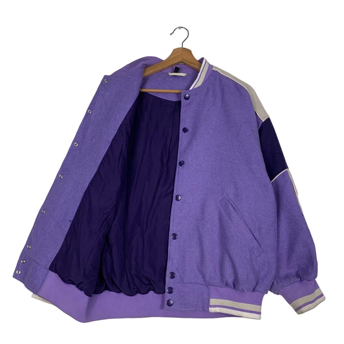 Divided DIVIDED Purple Oversize Varsity Jacket #0530-C24 Size US XS / EU 42 / 0 - 7 Thumbnail