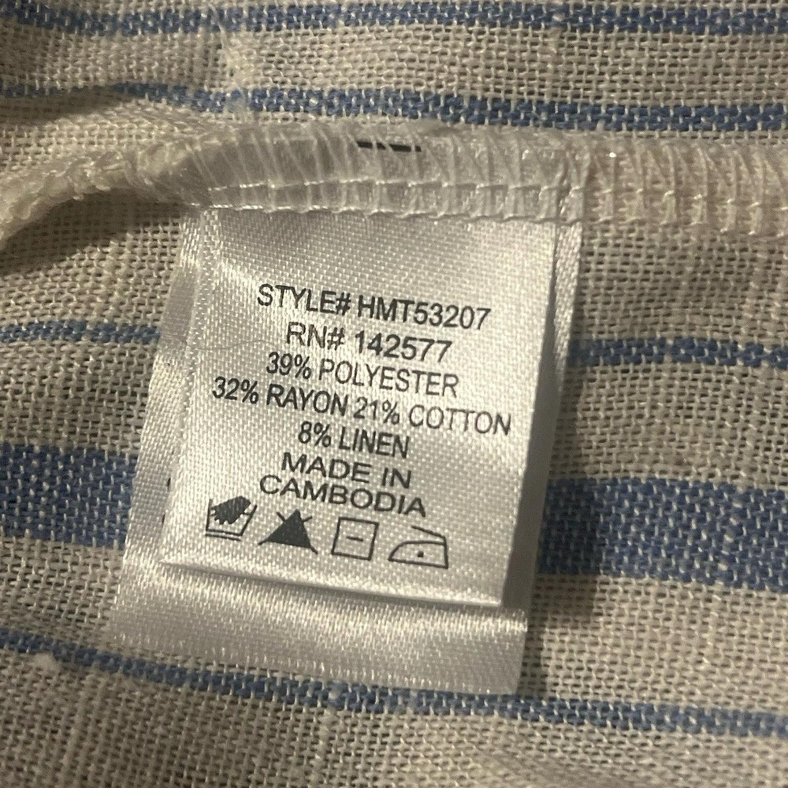 Other Haute Monde Off Shoulder Blouse L Blue White Striped Lace Size L / US 10 / IT 46 - 7 Thumbnail