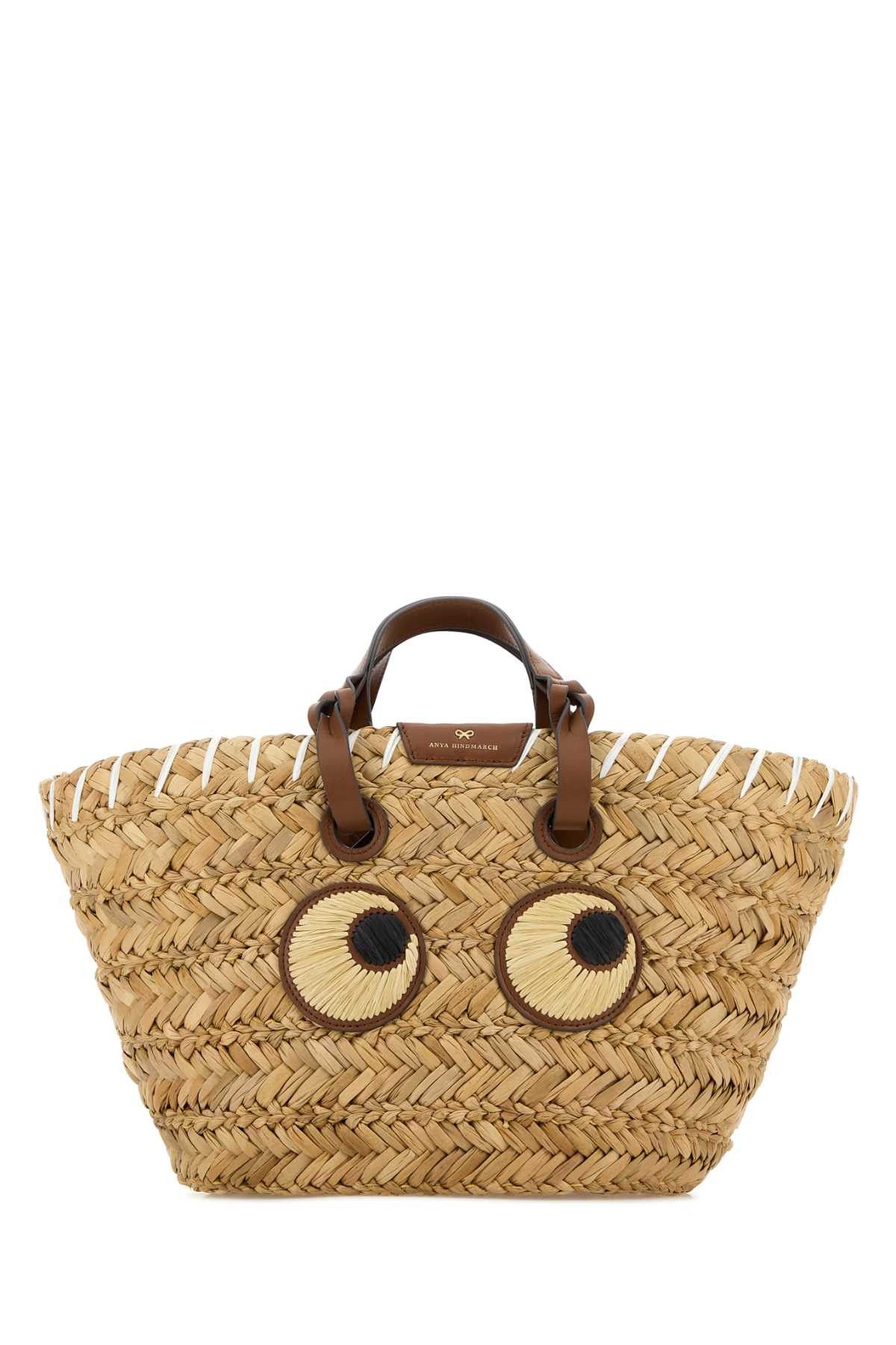 Anya Hindmarch Raffia Small Paper Eyes Shopping Bag Size ONE SIZE - 1 Thumbnail