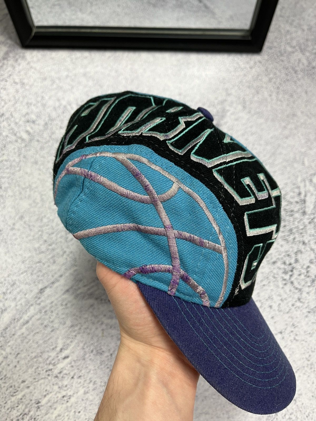 NBA × Sports Specialties × Vintage Vintage 90’s Charlotte Hornets NBA Snap Back Cap Hat Rare Size ONE SIZE - 6 Thumbnail