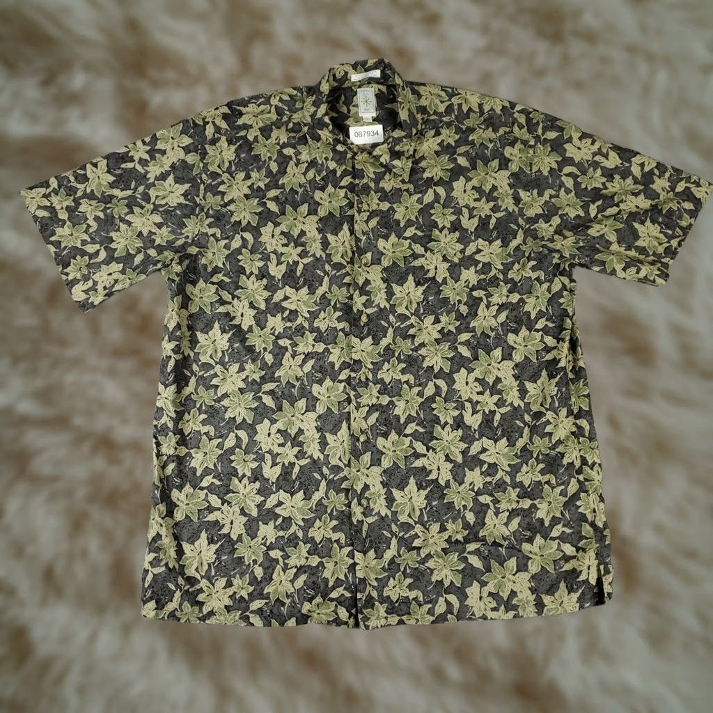 Vintage Burma Bibas Shirt Mens Size Large Gray Floral Hawaiian Button Up Size US L / EU 52-54 / 3 - 1 Thumbnail