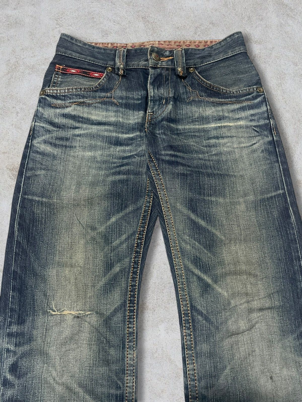 Edwin Vintage Edwin EV Navajo Motifs Blue Wash Cowboy Style Jeans Size US 29 - 2 Thumbnail