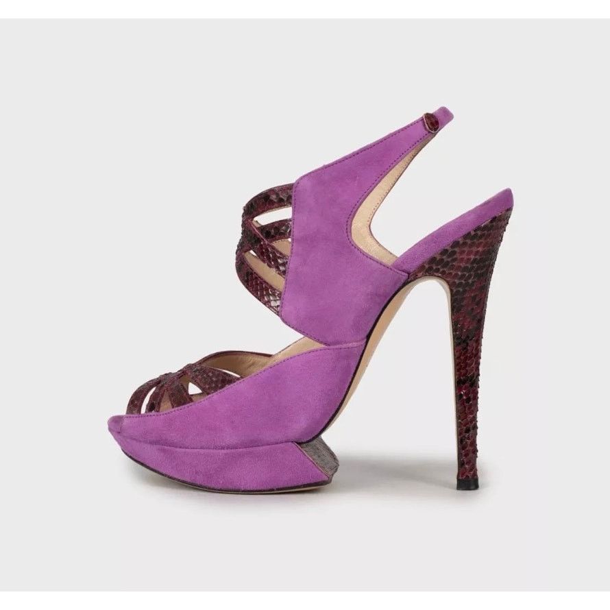 Nicholas Kirkwood Nicholas Kirkwood Suede & Snakeskin Sandals Size 36 Size US 6 / IT 36 - 1 Thumbnail
