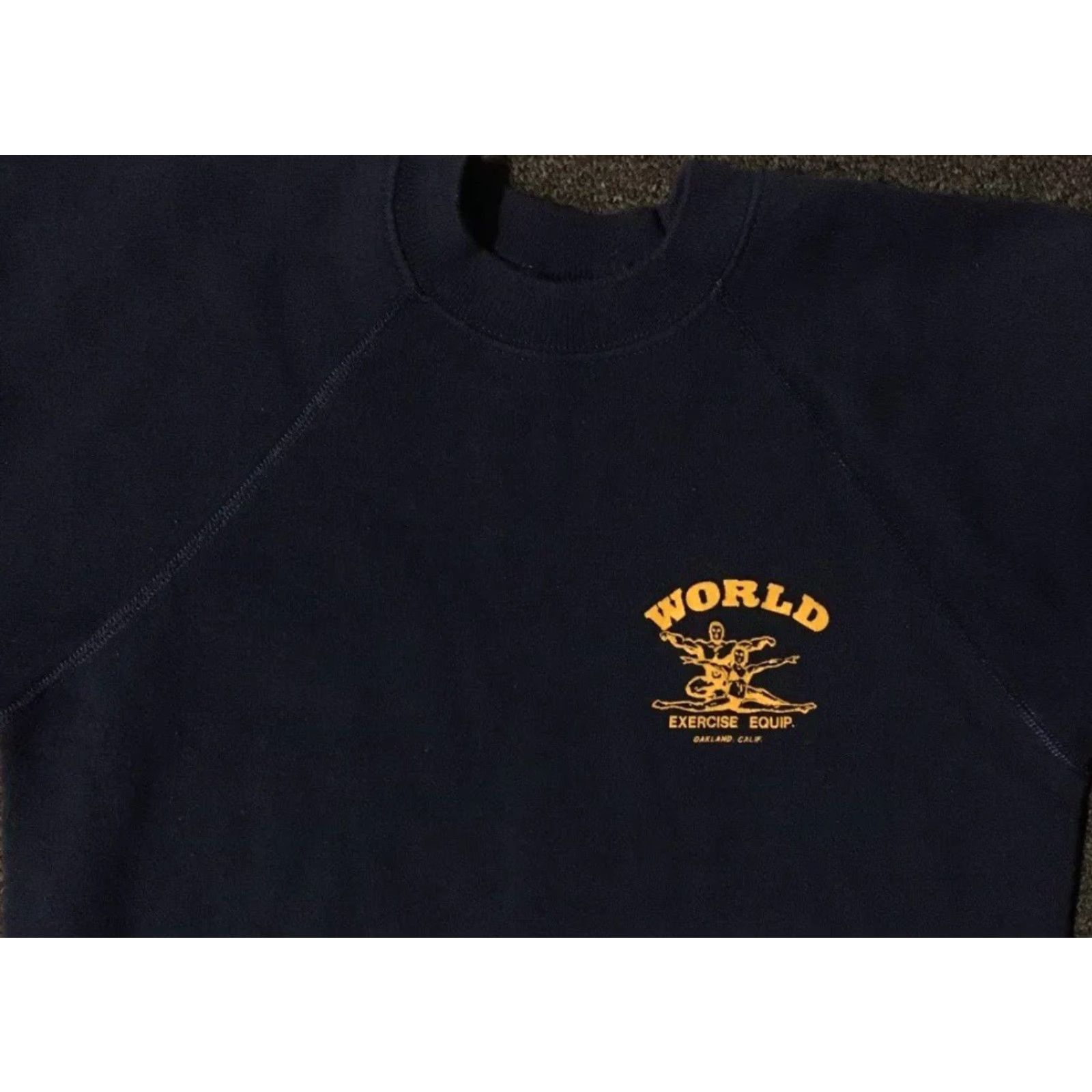 Vintage VINTAGE 80s Oakland Exercise Equipment Faded Sweatshirt XS Blue Weightlifting - Funny Mens Sweatshirt Size US XS / EU 42 / 0 - 6 Thumbnail