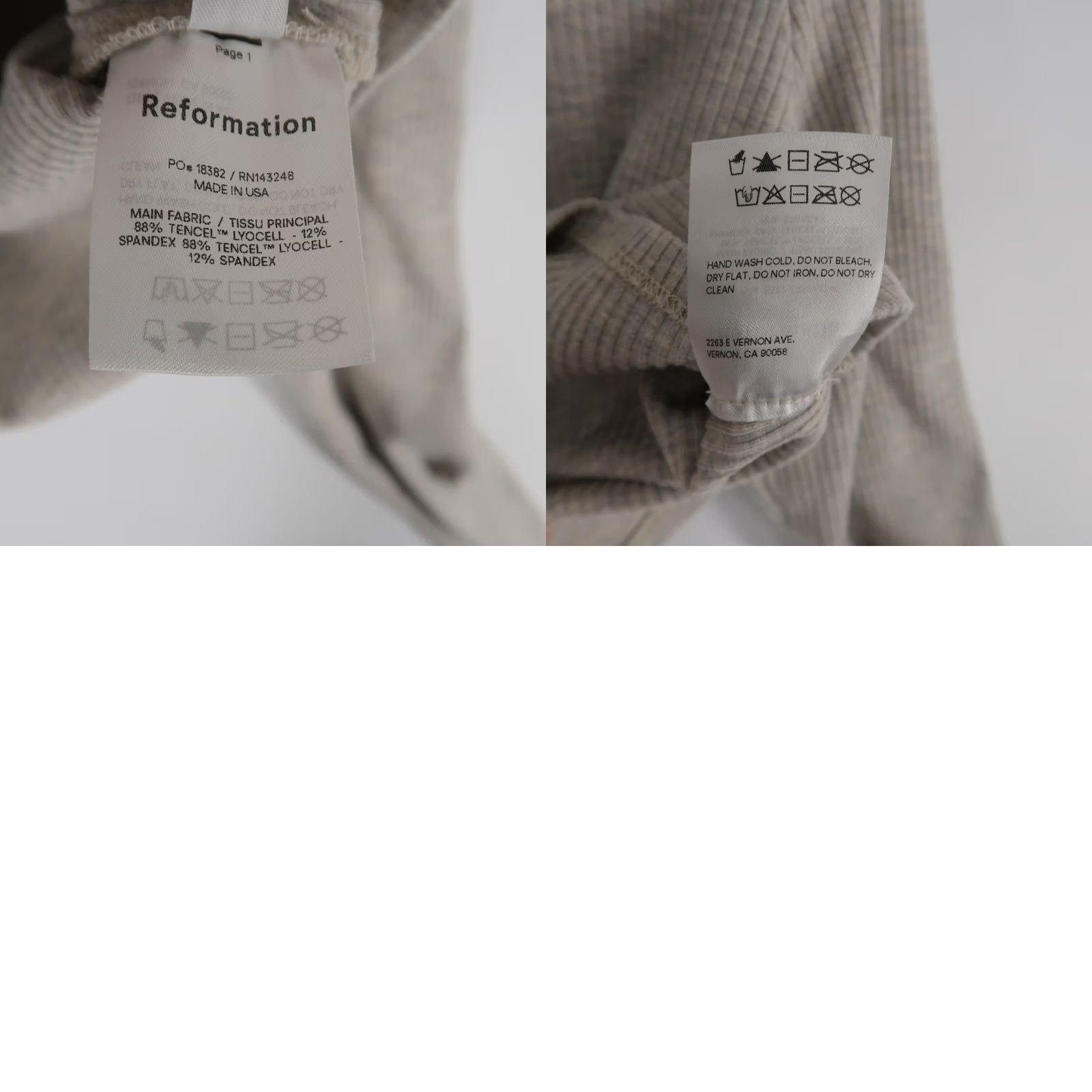 Reformation Reformation Shirt Womens XL Beige Heather Cropped Long Sleeve Square Neck Shirt Size XL / US 12-14 / IT 48-50 - 8 Thumbnail