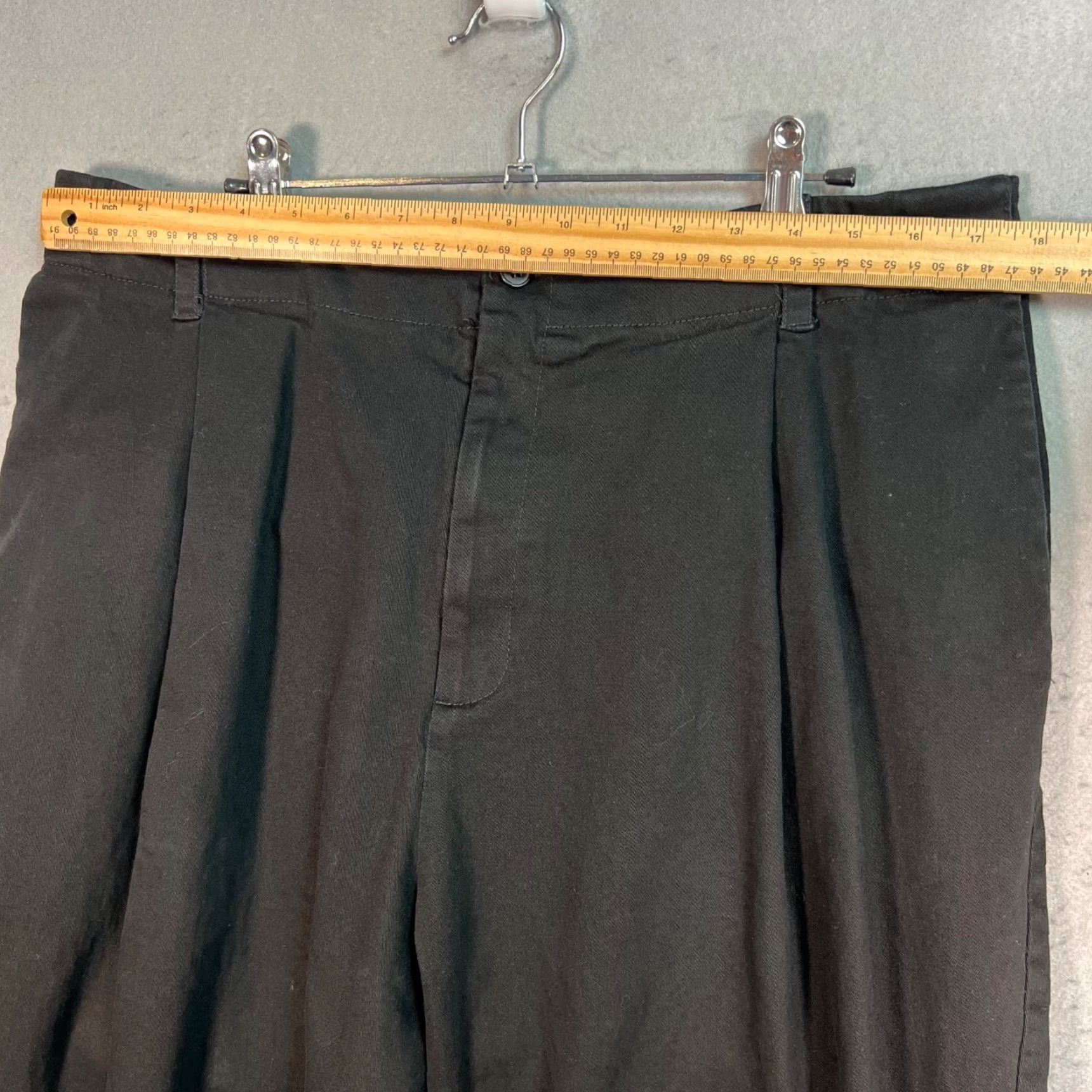 Vintage Takamura Womens XL Black Pleated Cropped Wide-Leg Pants Size 40" / US 18 - 5 Thumbnail