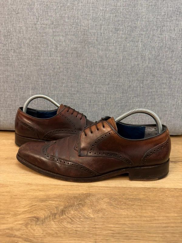 Barker Barker England Brown Leather Derby Brogue Lace Ups 7 41 Size US 8 / EU 41 - 2 Thumbnail