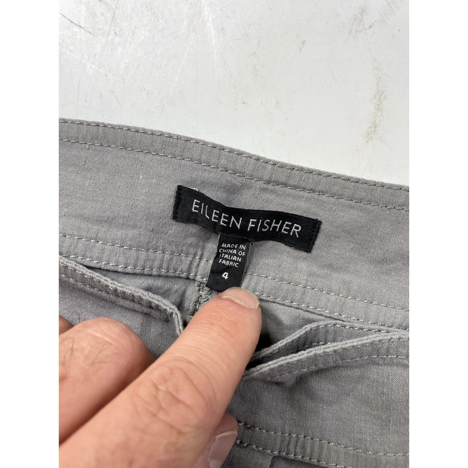 Eileen Fisher Eileen Fisher Pants Dress Pants Women 4 Gray Linen Spandex Viscose Breathable Pockets Stretch Straight Casual Modern 4 Size 27" / US 4 / IT 40 - 3 Thumbnail