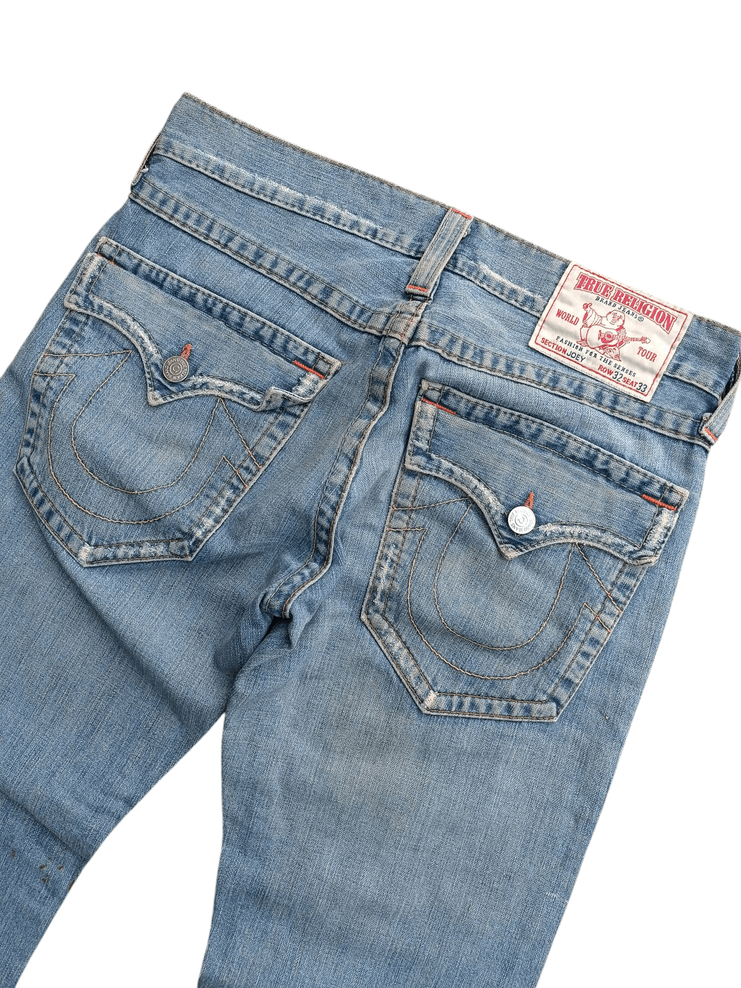 True Religion × Vintage True Religion Joey Flare Distressed Jeans Size US 34 / EU 50 - 15 Thumbnail