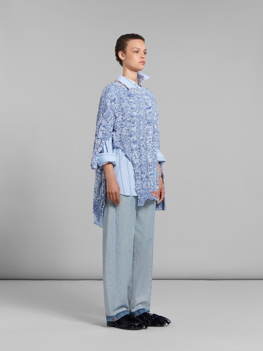 Marni o1w1db10125 Striped Cotton Shirt in Powder Blue Size M / US 6-8 / IT 42-44 - 5 Thumbnail