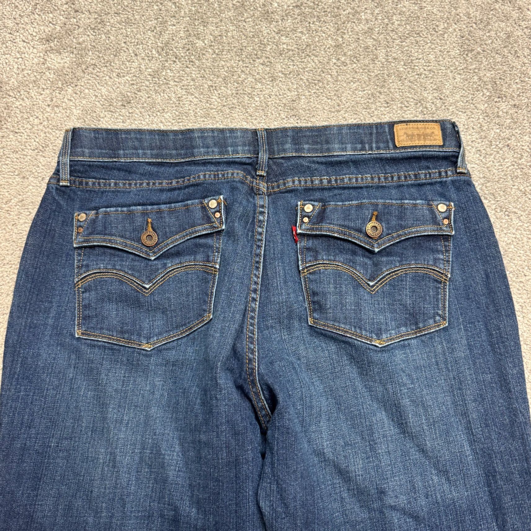 Levi's VINTAGE Levi's 525 Jeans Denim Boots Bootcut Mid Rise 16 Regular Blue Dark Wash 90s Mens Womens Boys Girls Size 38" / US 16 / IT 52 - 4 Thumbnail