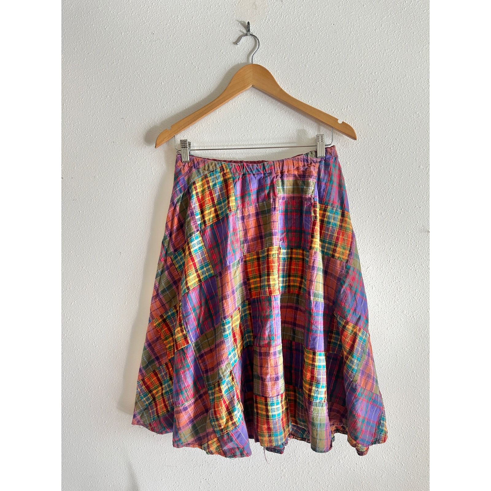 Vintage Vintage 60s 70s Patchwork Midi Skirt Size 27" / US 4 / IT 40 - 1 Thumbnail