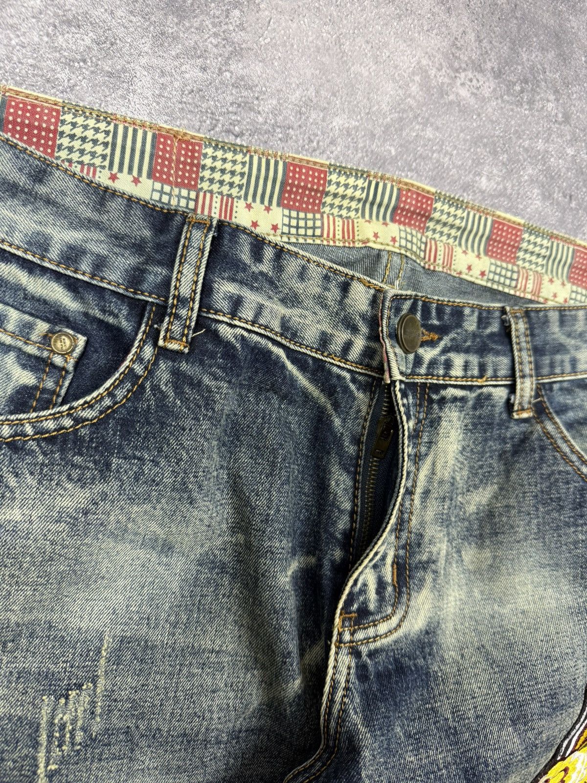 Japanese Brand Vintage Japanese Dragon Embroidered Distressed Jeans Pants Size US 36 / EU 52 - 12 Thumbnail