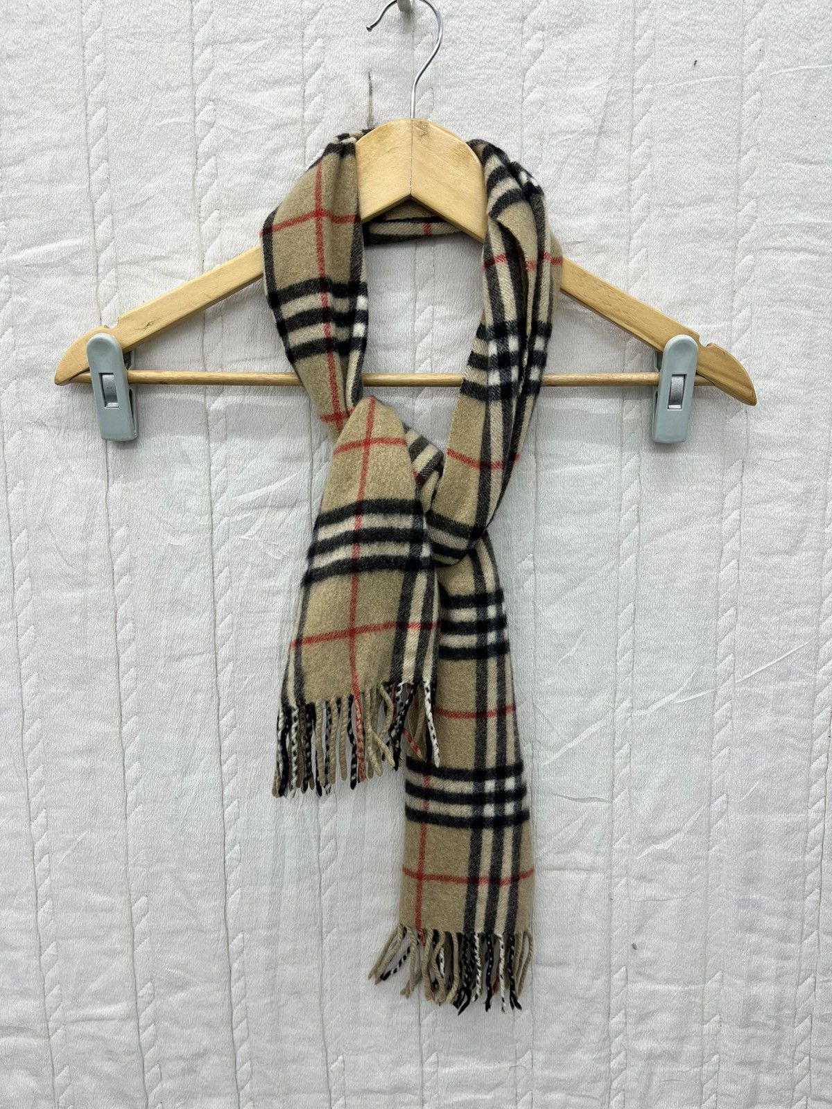 Burberry 100% Cashmere Vintage Scarf 90s Nova Check buying