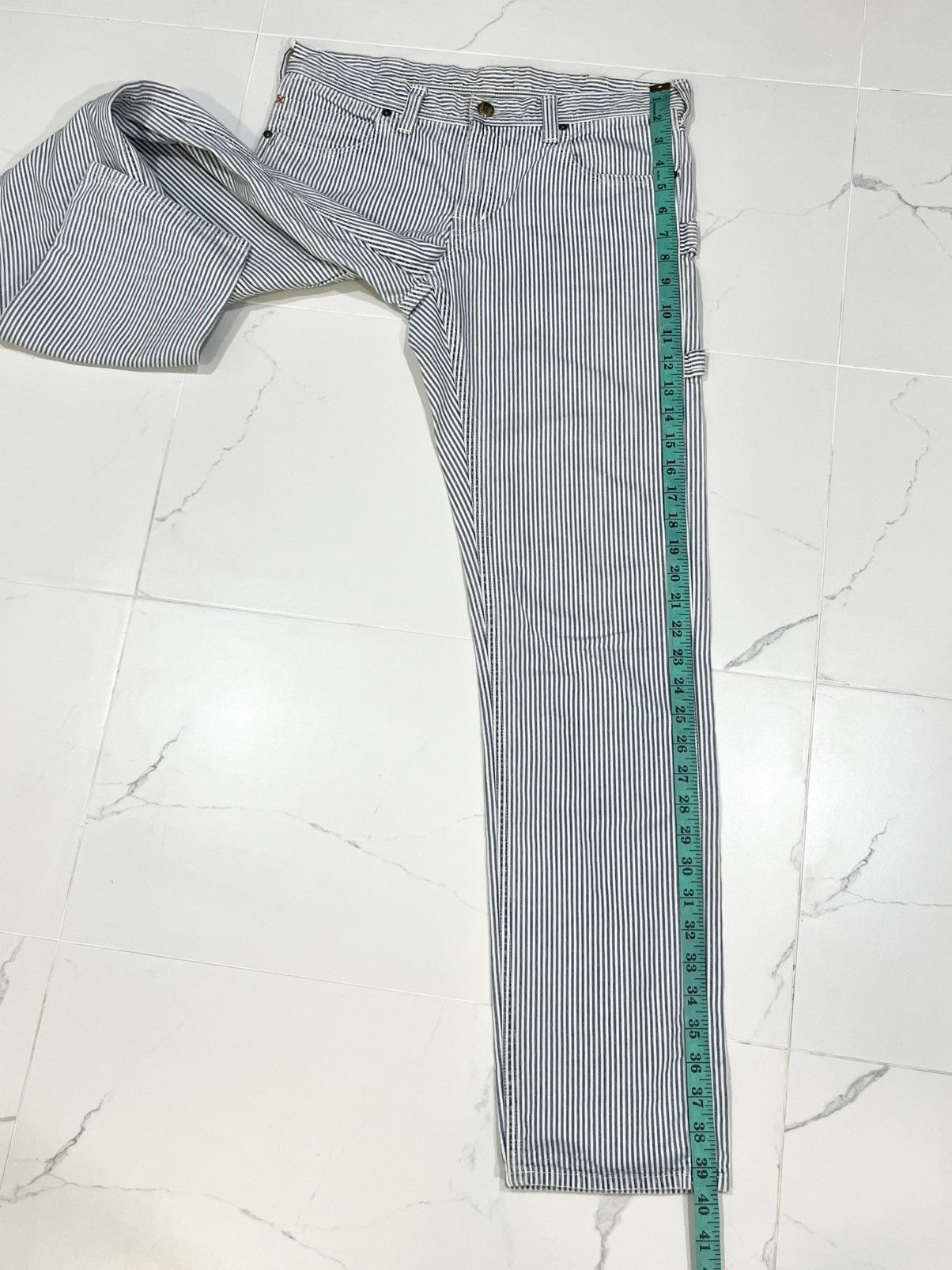 Blue Blue Japan Vintage Blue Blue Japan Hickory Striped Slim Work Pants Size US 31 - 20 Thumbnail