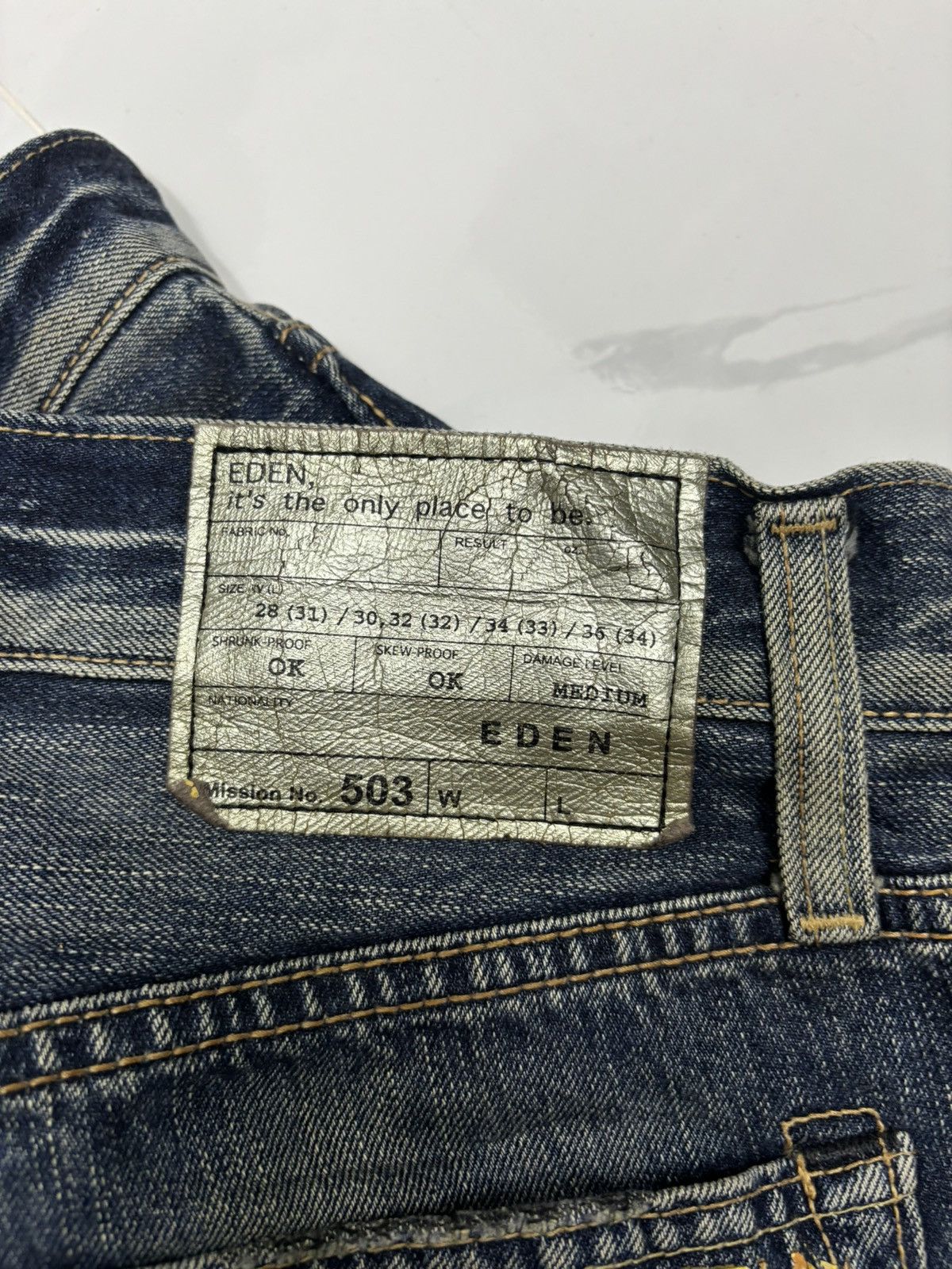 Edwin RARE🔥EDWIN 503 MOON RAKER DISTRESS MUD WASH DENIM JEANS Size US 34 / EU 50 - 10 Thumbnail