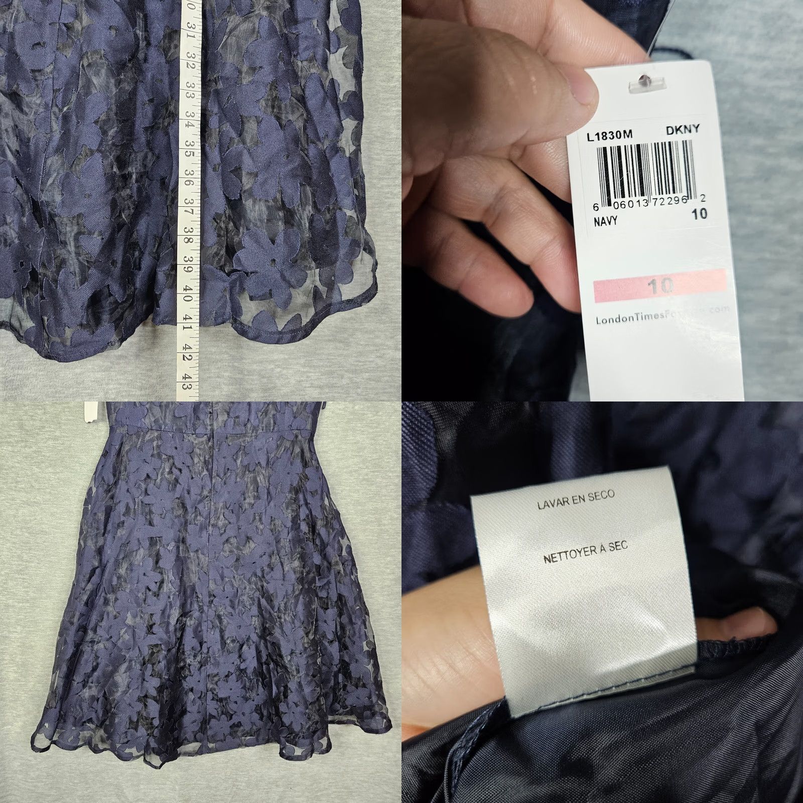 Vintage London Times Women's Lace Navy Sheath Dress Size 10 New Size L / US 10 / IT 46 - 8 Thumbnail