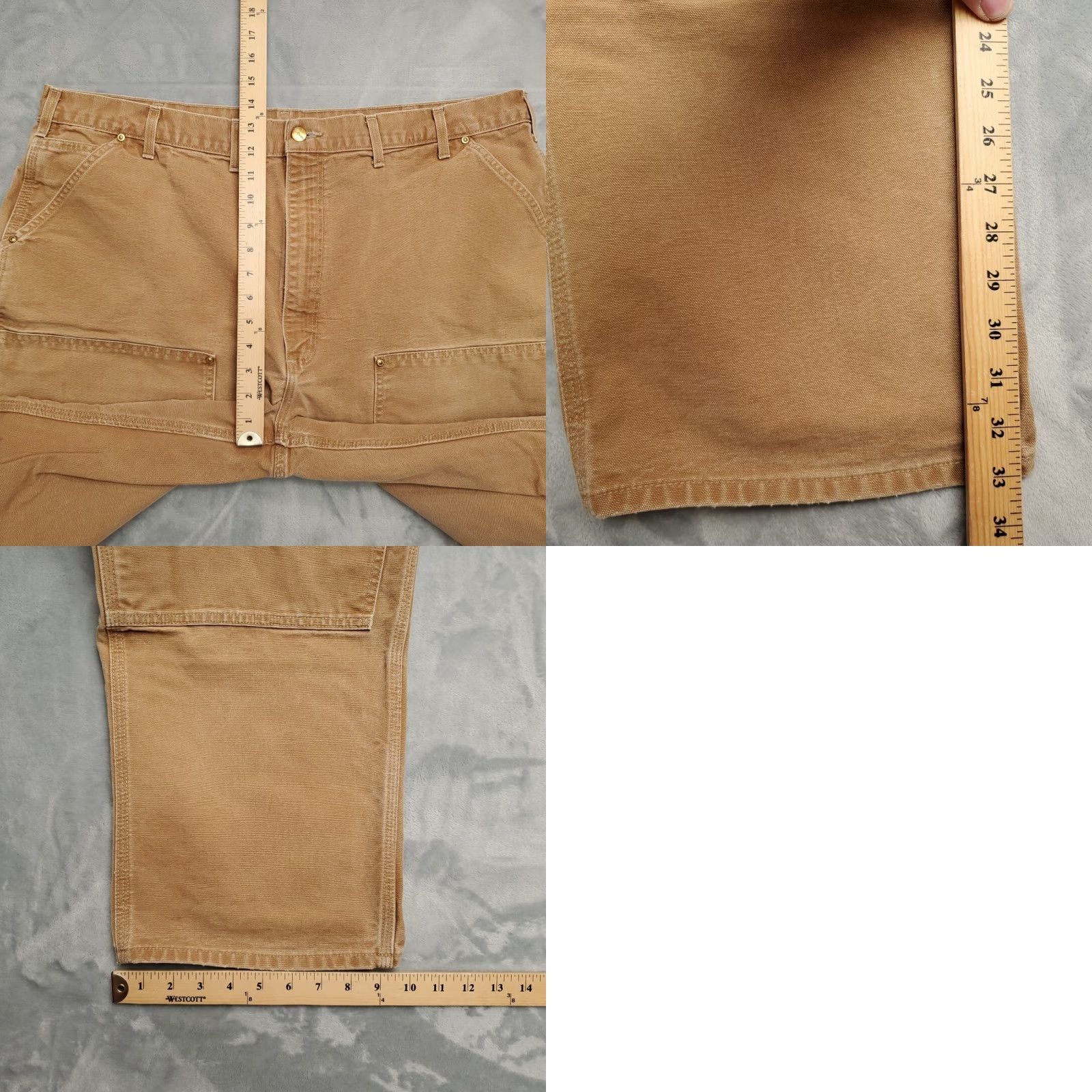Carhartt VINTAGE Carhartt Pants Men 42x33 Brown Canvas Double Knee Carpenter 5-Pocket USA Mens Size US 42 / EU 58 - 9 Thumbnail