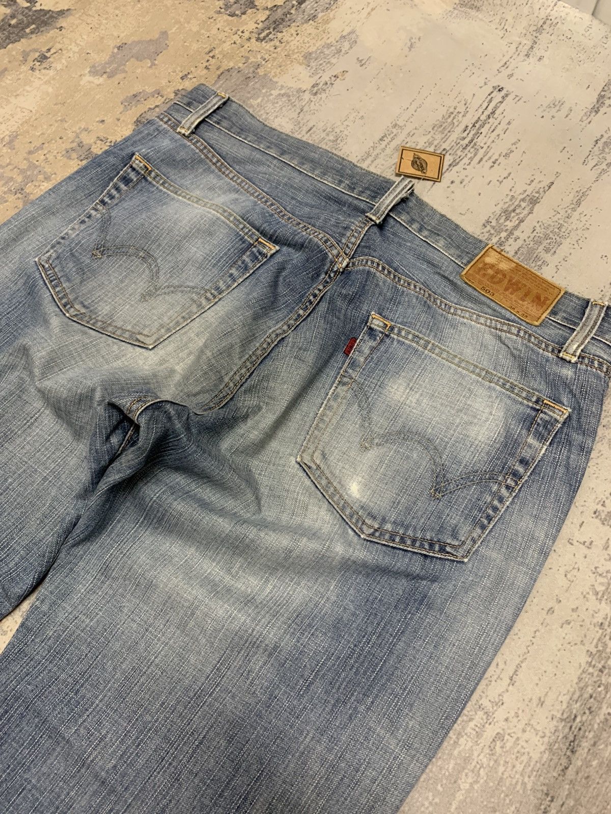 Edwin Vintage Edwin Distressed Baggy Jeans W37x29.5 Size US 37 - 10 Thumbnail