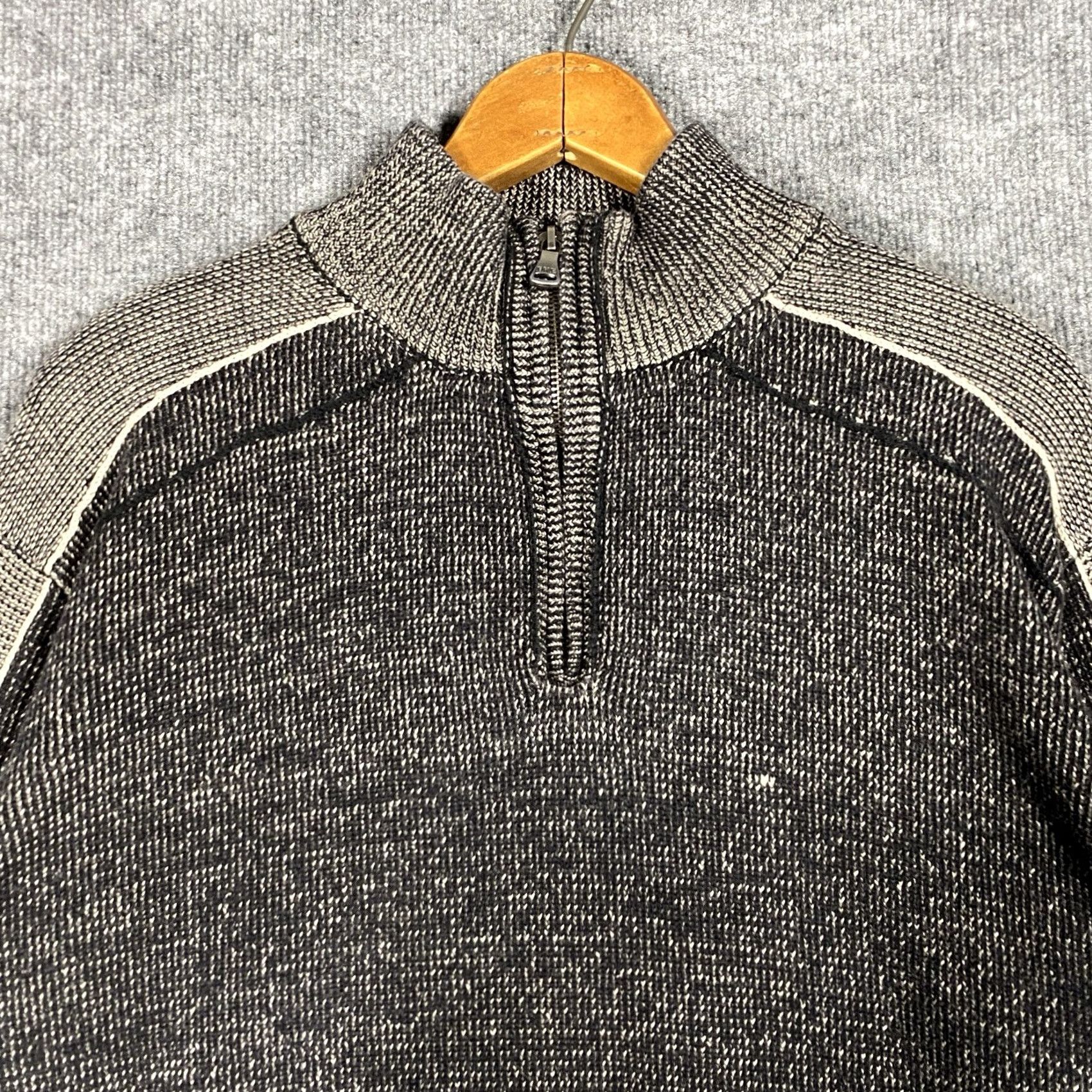 Vintage Buckle Sweater Men XL Knit 1/4 Zip Mock Neck Pullover Athletic Fit Gray Size US XL / EU 56 / 4 - 2 Thumbnail