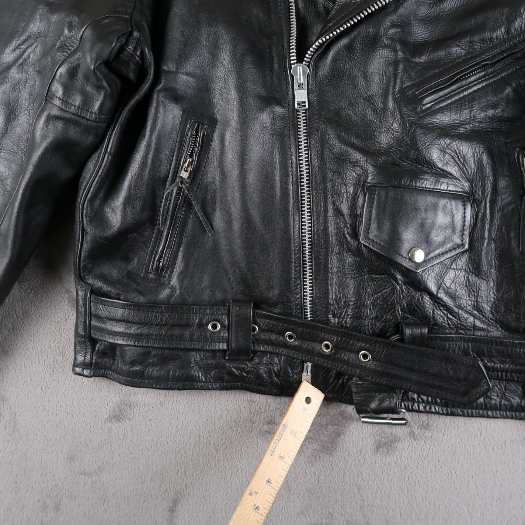 Vintage VINTAGE Unik Leather Biker Jacket XL Size 48 Black Casual Mens Size US M / EU 48-50 / 2 - 5 Thumbnail