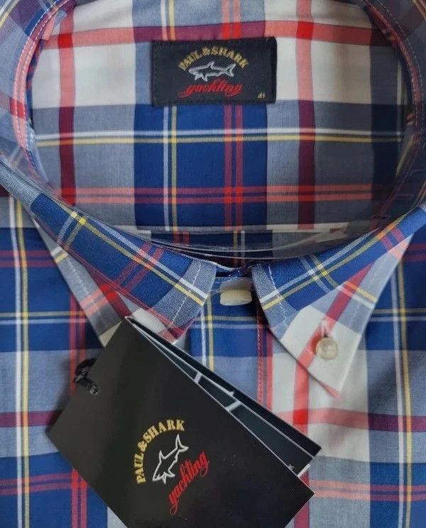 Paul & Shark RRP330€ PAUL&SHARK sz L SHIRTS CHECKERED LONG SLEEVES NEW Size US L / EU 52-54 / 3 - 2 Thumbnail