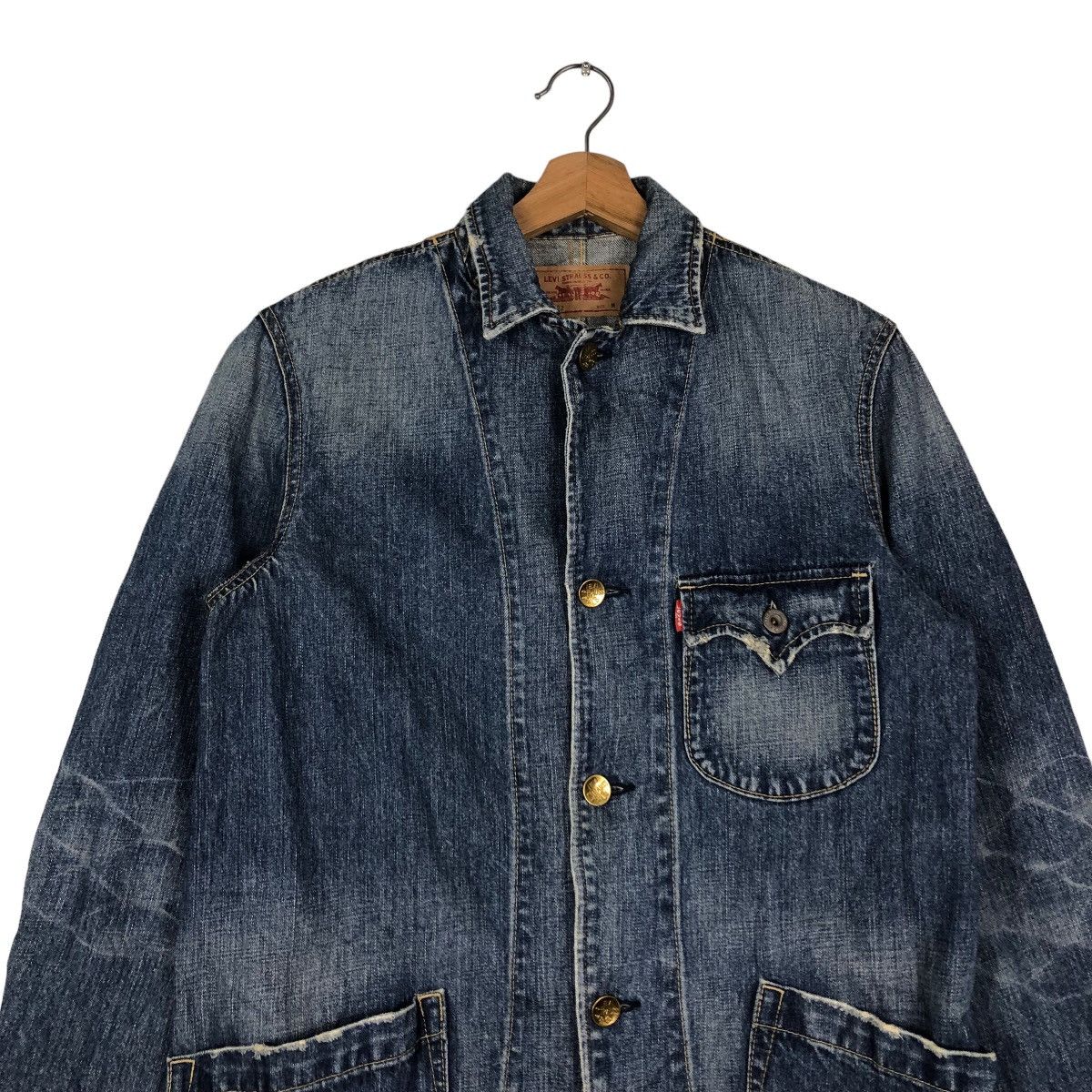 Levi's 🔥Vintage Chore Biker Denim Jacket Levi’s Big Pocket Size US M / EU 48-50 / 2 - 3 Thumbnail