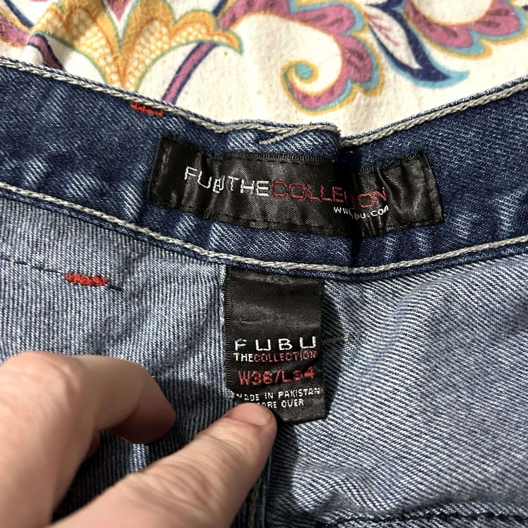 Fubu VINTAGE FUBU The Collection Jeans Baggy Wide-Leg 36X34 Men Blue 2000s Y2K Skater Size US 36 / EU 52 - 4 Thumbnail
