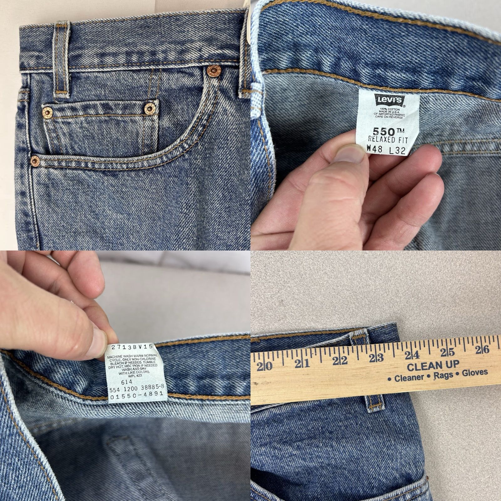 Levi's Levi's 550 Jeans Relaxed Fit W48 X L32 Made In USA Blue Cotton Inseam 32 Regular Men USA Shirt? Size US 32 / EU 48 - 8 Thumbnail