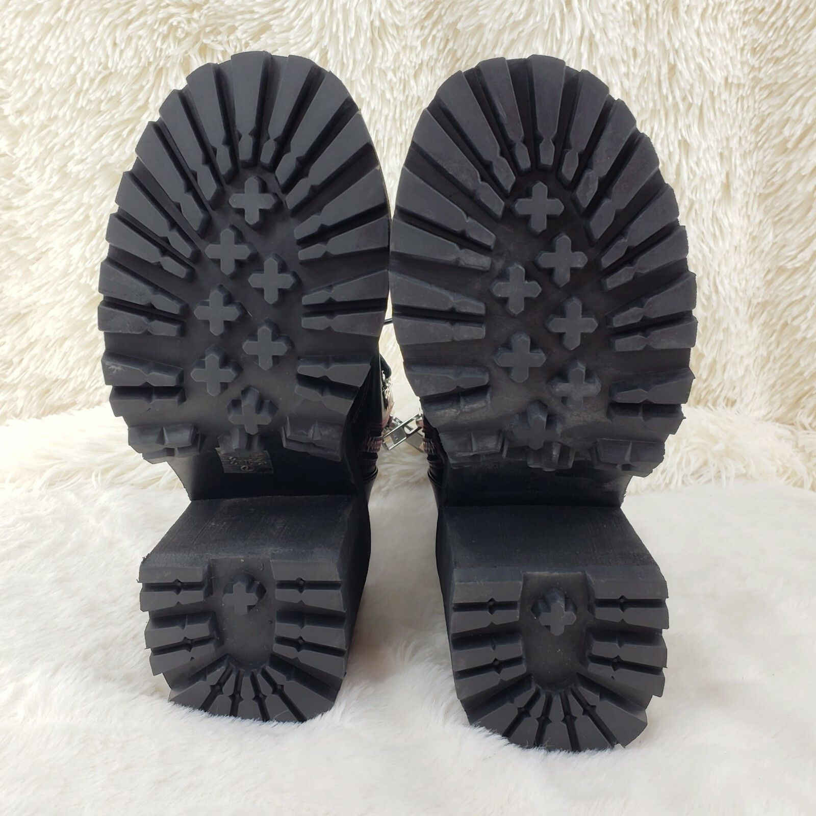 Demonia Cult DEMONIA Assault 100 Gothic Punk Heel Cleat Platform Red Stit Size US 6 / IT 36 - 8 Thumbnail