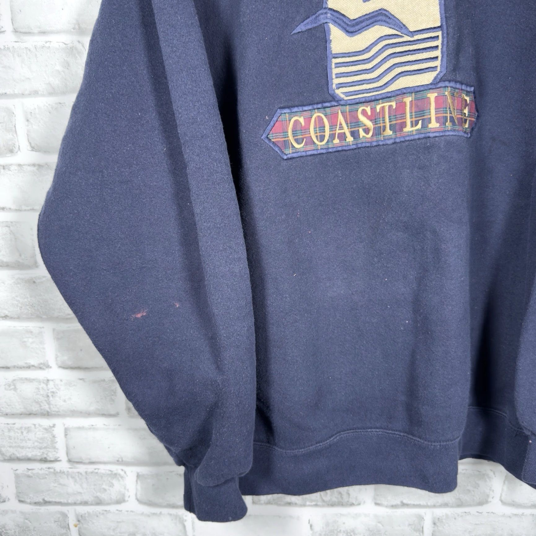 Vintage VINTAGE Genus Coastline Pullover Sweater Blue USA Mens Size L Cotton Blend Clothing Size US L / EU 52-54 / 3 - 3 Thumbnail